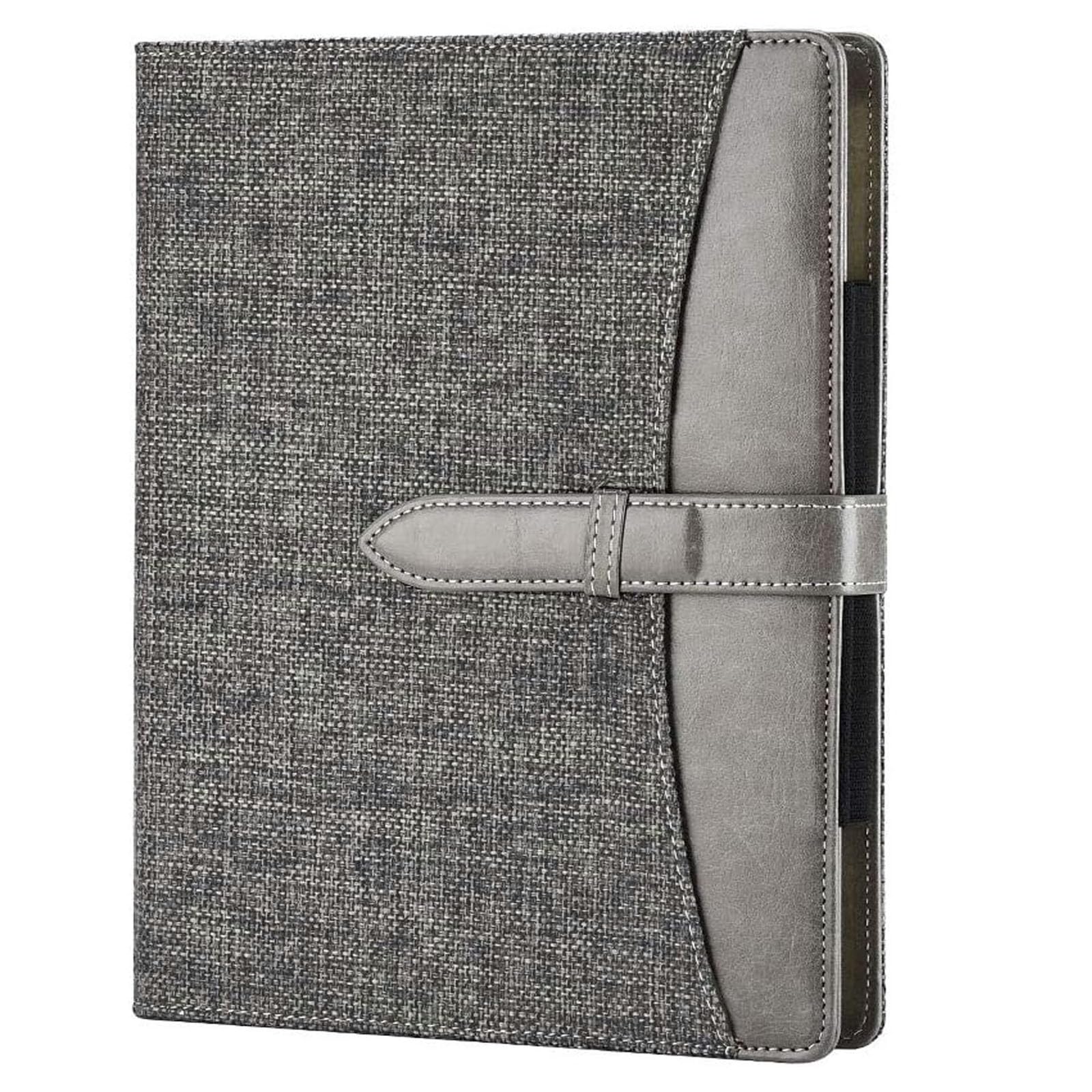 SEEALLDE Notebook A5 200 Pages Ring Binder Diary, Light Grey, A5 23.5x18.5cm