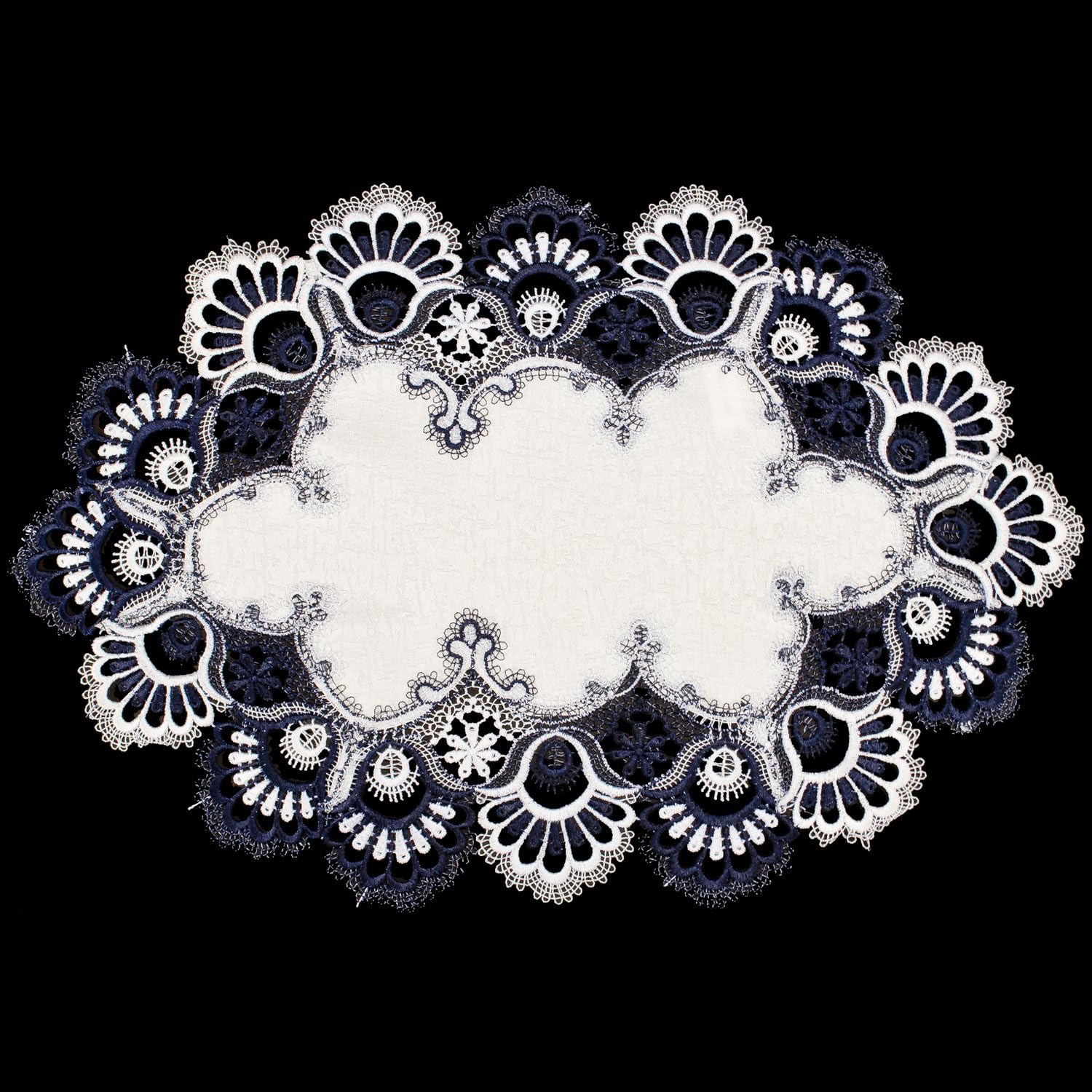 Hottest Sales Linens, Art and Things Lace Place Mat Dresser Scarf Doily Blue Navy & White European Place Mat 14 X 21 Inch Set of 2 🔥 Flash Sale Linens, Art and Things Lace Place Mat Dresser Scarf Doily Blue Navy & White European Place Mat 14 X 21 Inch Set of 2