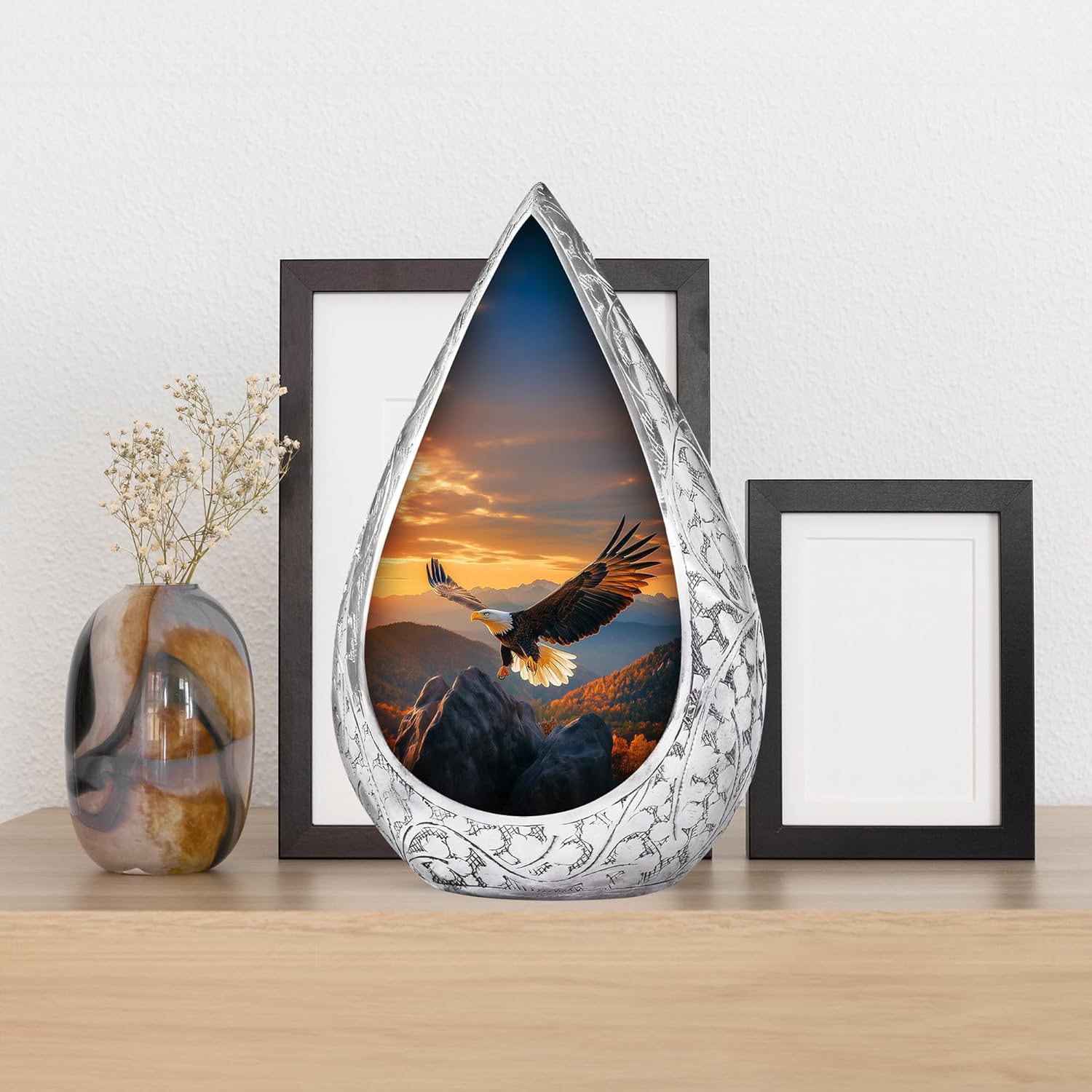 Eagle Small Urns for Ashes Male - Keepsake Urns for Human Ashes Adult Male - Adult Urn for Women - Cremation Keepsakes with Eagle - Sunset Miniature Funeral Memorial Urn for Dad 3 Inch