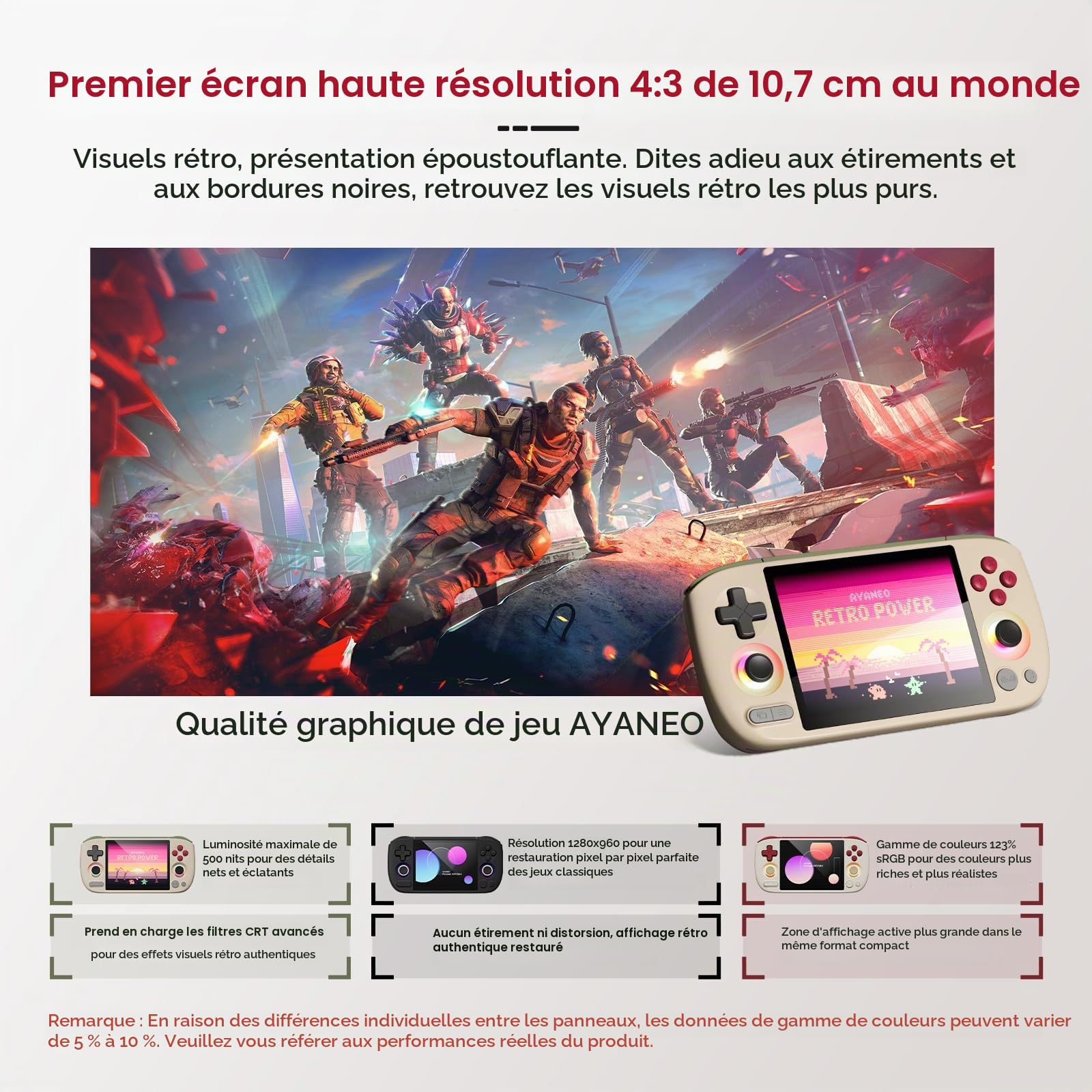 Console portable rétro AYANEO Pocket Air Mini, joystick/gâchette Hall