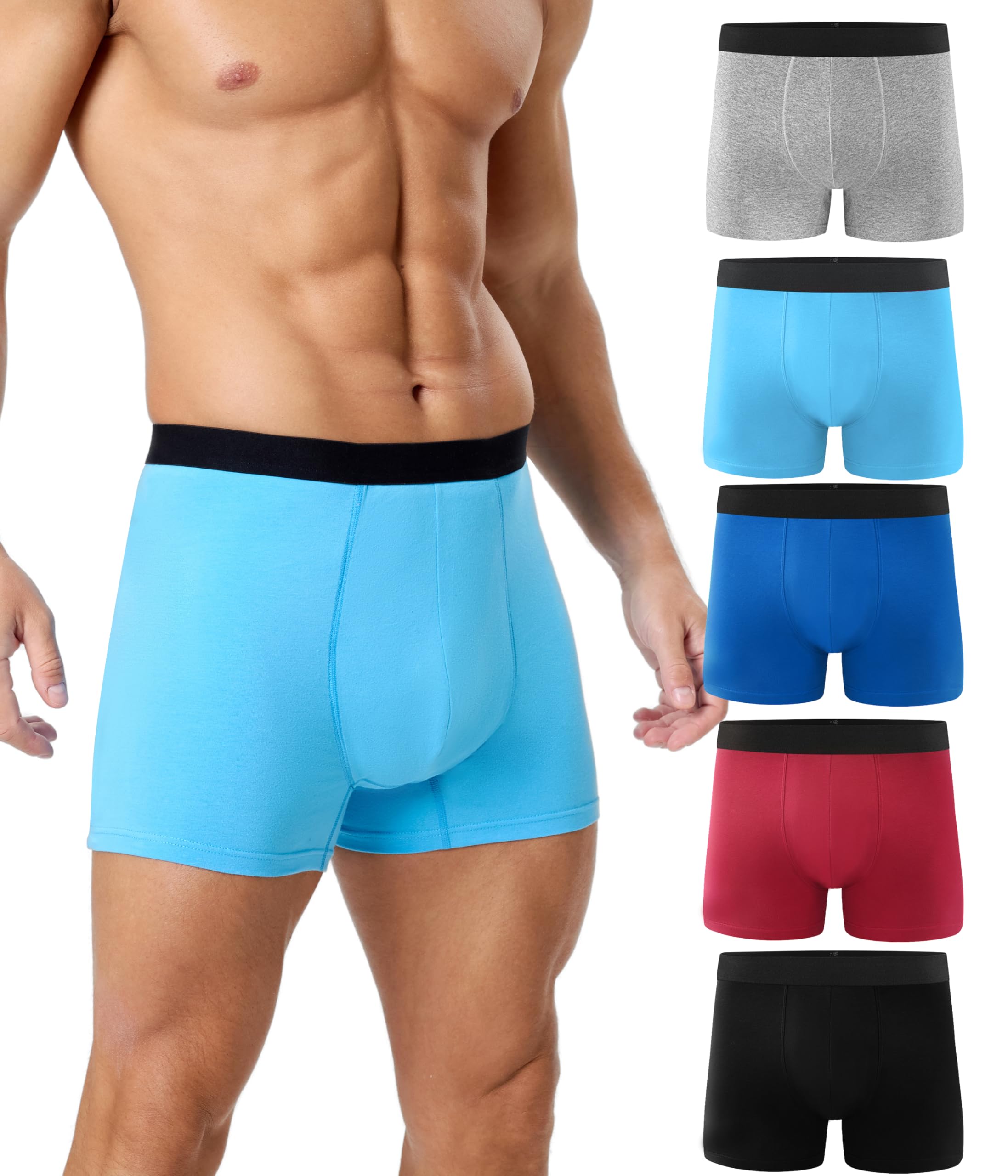 FORVEVO Calzoncillos de incontinencia para hombre, 150 ml, algodón, lavables, para incontinencia, ropa interior con absorbencia, reutilizables, a prueba de fugas, paquete de 5 unidades, Multicolor01