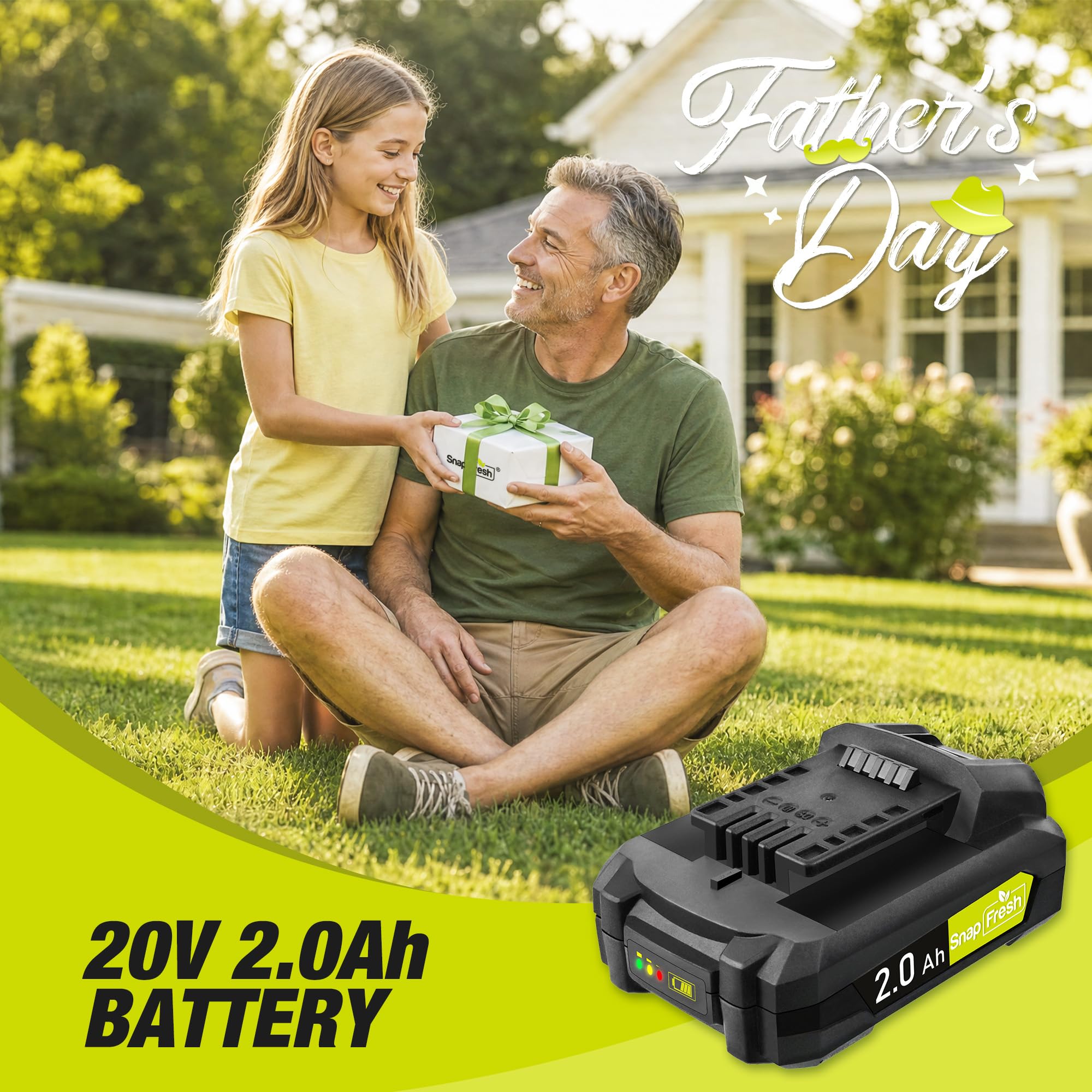 SnapFresh Batteria 20V 2.0Ah - adatta solo per utensili SnapFresh 20V, ricarica rapida - BBT-DC20A