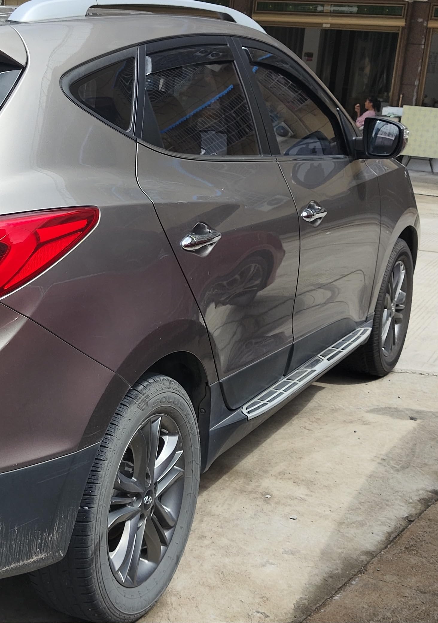 Kit 4 Deflettori Aria Nero Fumé Trasparento Antivento per Finestrini Laterali Anteriori e Posteriori Compatibile con Hyundai IX35 Tucson 2010-2015