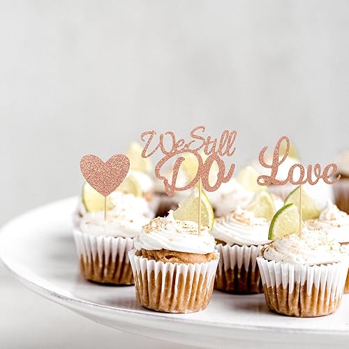 Miniatura 5 de Arthsdite 24 piezas de decoración para cupcakes con purpurina en forma de corazón de amor, matrimonio, aniversario, despedida de soltera, boda,