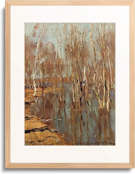 Amazon イサーク レヴィタン Isaak Iljitsch Lewitan High Water Undated 額装アート作品 アートフレーム ポスター オンライン通販