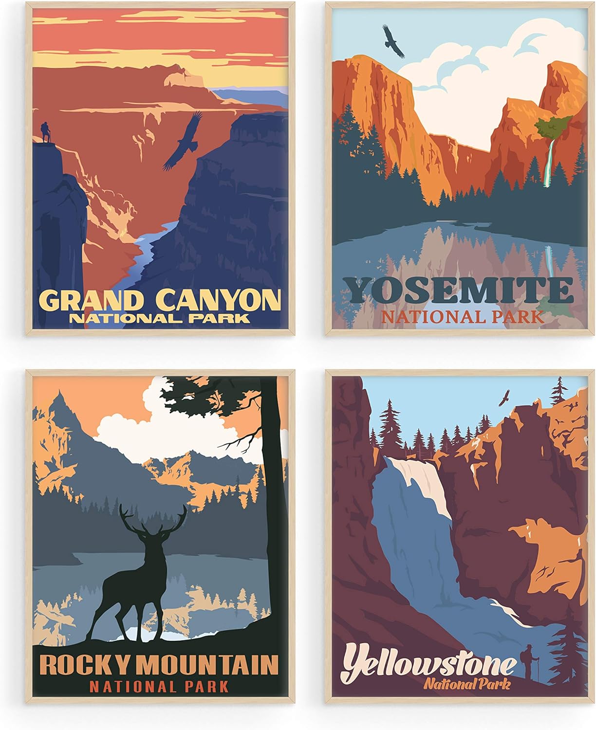 Buy Vintage National Parks Poster Set By Haus and Hues National Parks Art Prints Nature Wall