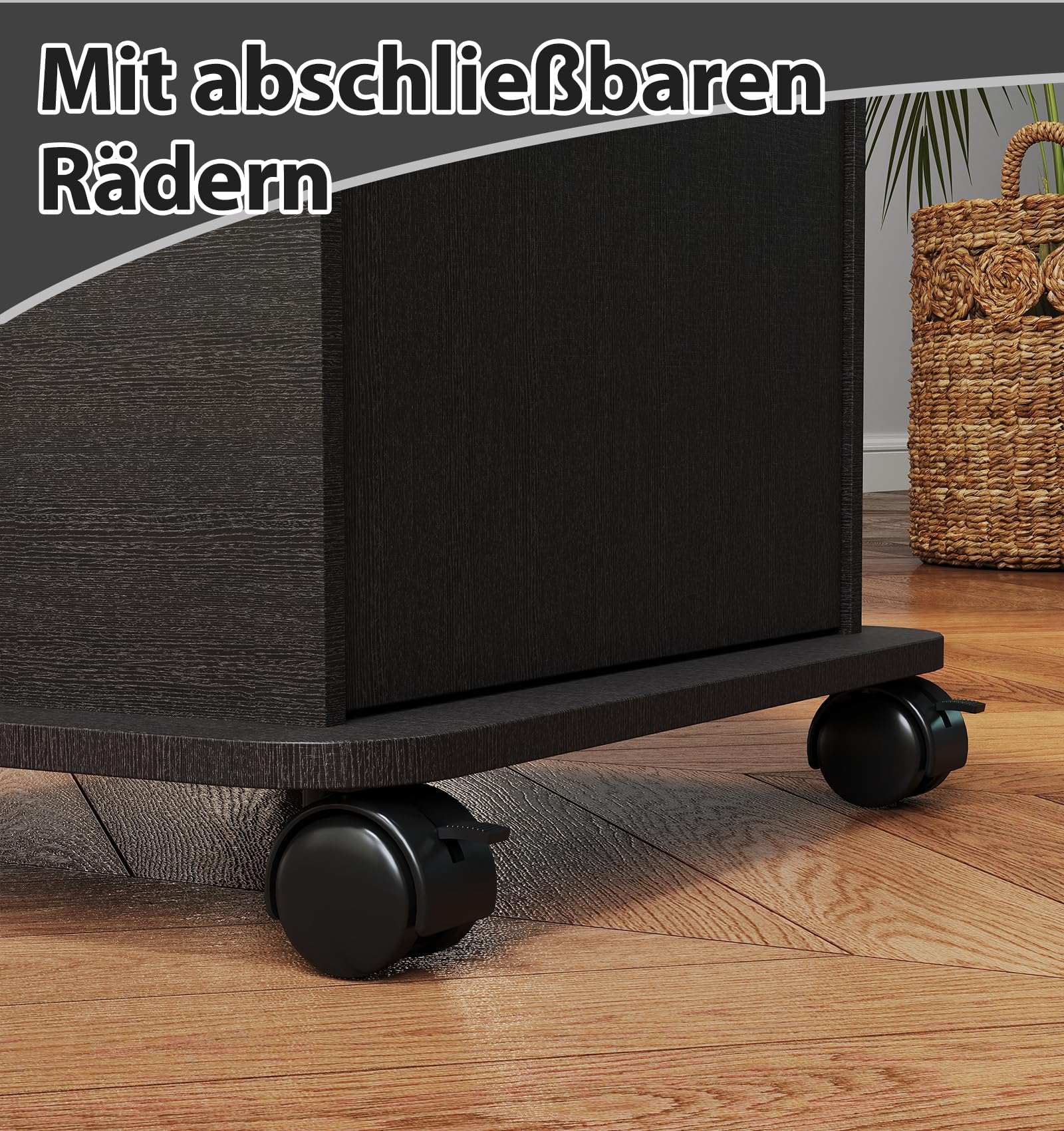 Stehpult Podiumständer, Rednerpult mit Doppellagiges Ablagefach und Bremsrad für Klassenzimmer, Hörsaal, Kirche, Seminar Schwarz