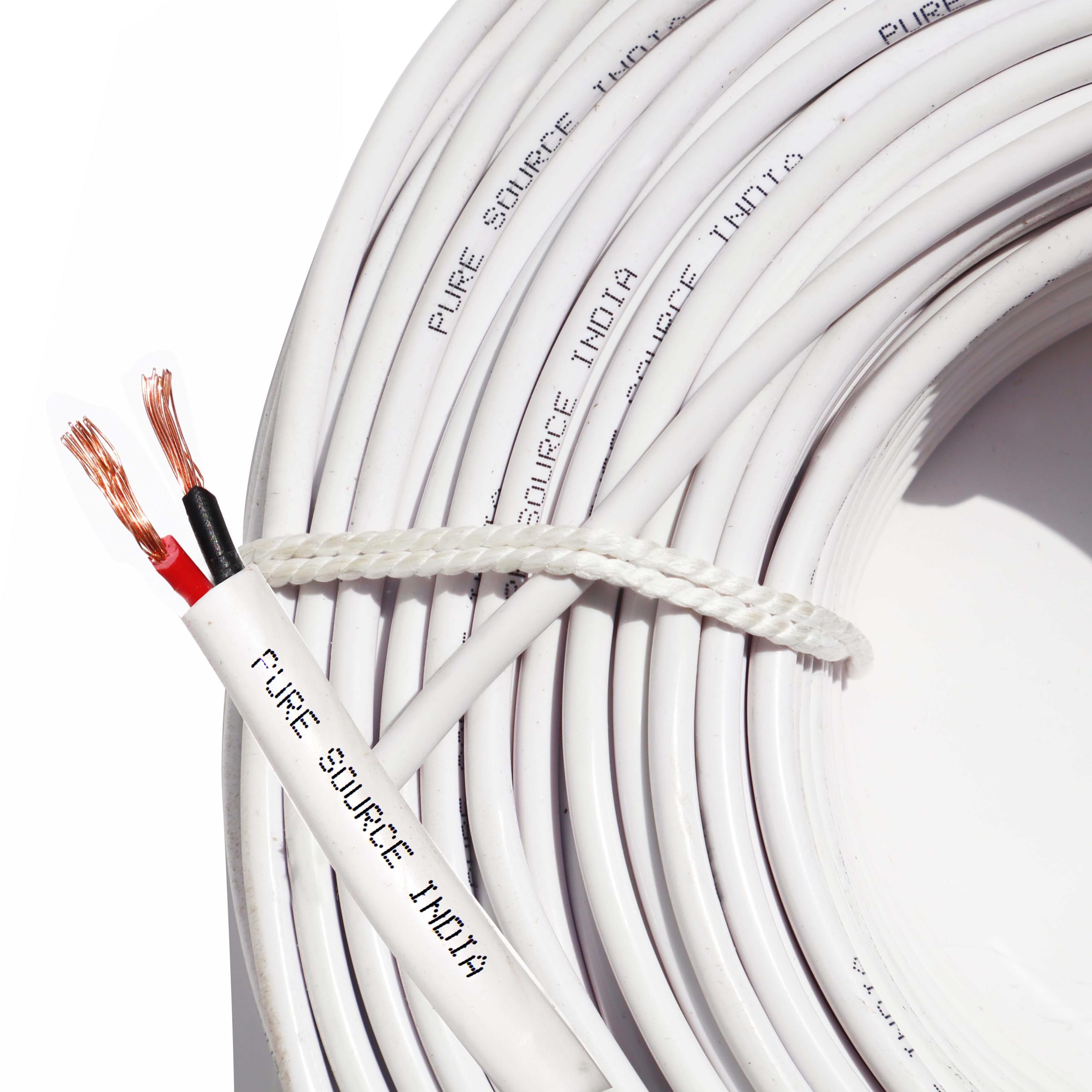 Pure Source India Flexible 0.50mm x 2 Core Round Copper Electrical Wire, Load Capacity- 2 Ampere / 450 Watt (White) (5 MTR) — Amazon image 5
