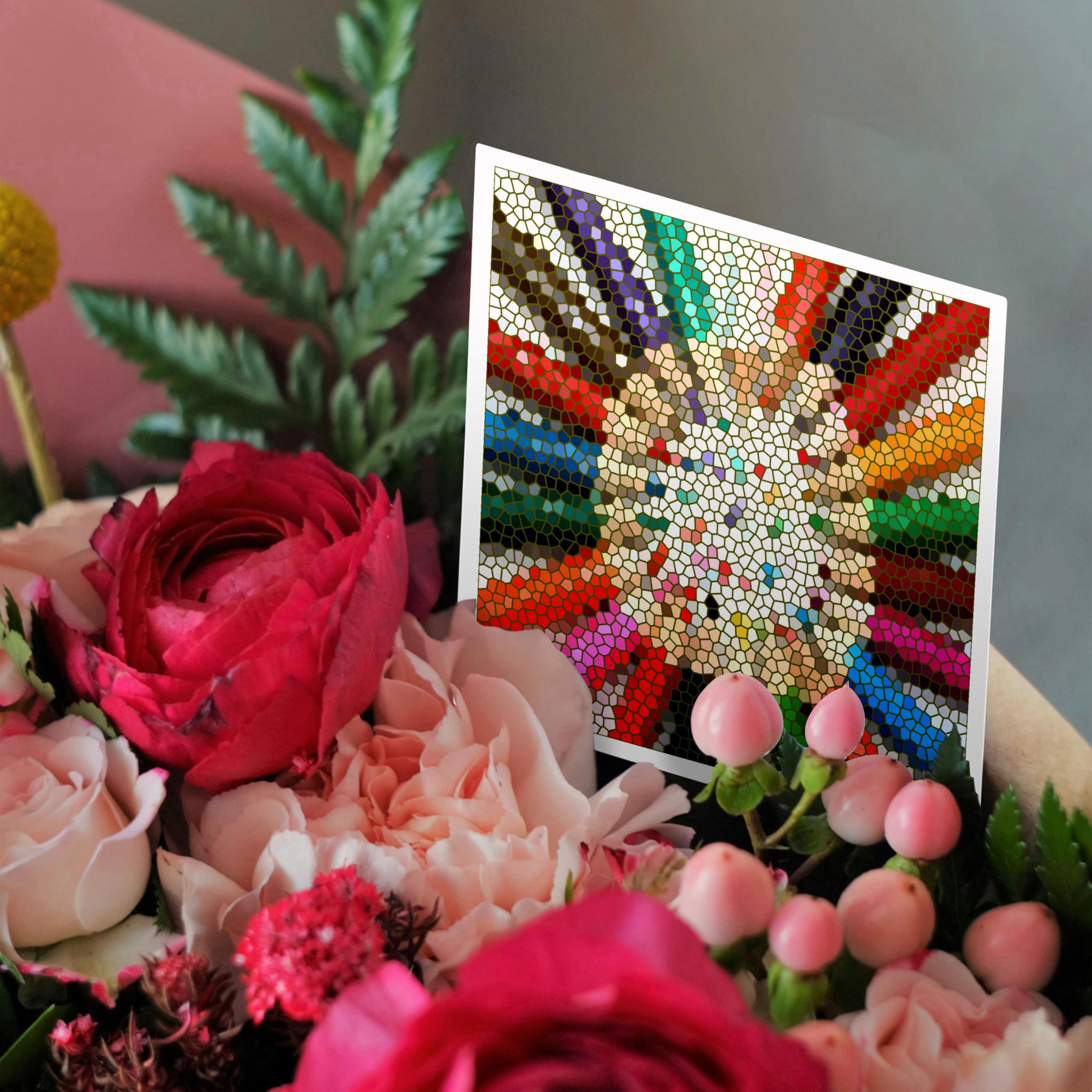 3dRose Buntstifte Buntglas Grußkarten – 12 Stück Blanko-Karten Mit Umschlägen (15,2 X 15,2 Cm)
