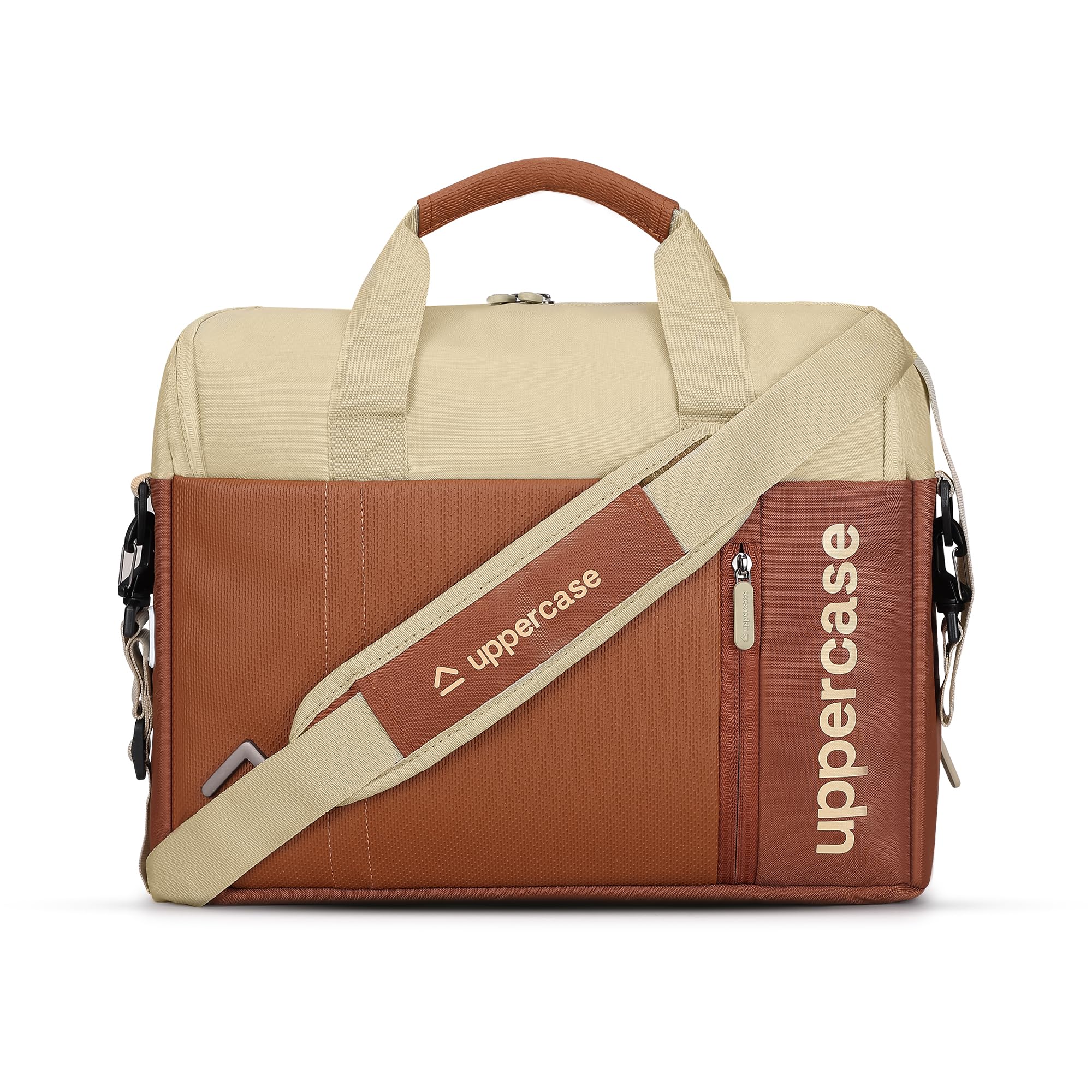 14L Omega 02 Professional Laptop Messenger Bag | upto 15.6''| 3x More Water Resistant| With Rainproof Zippers| Tablet Compartment| Multiple Organisers|Office Bag for Men & Women (Tan)