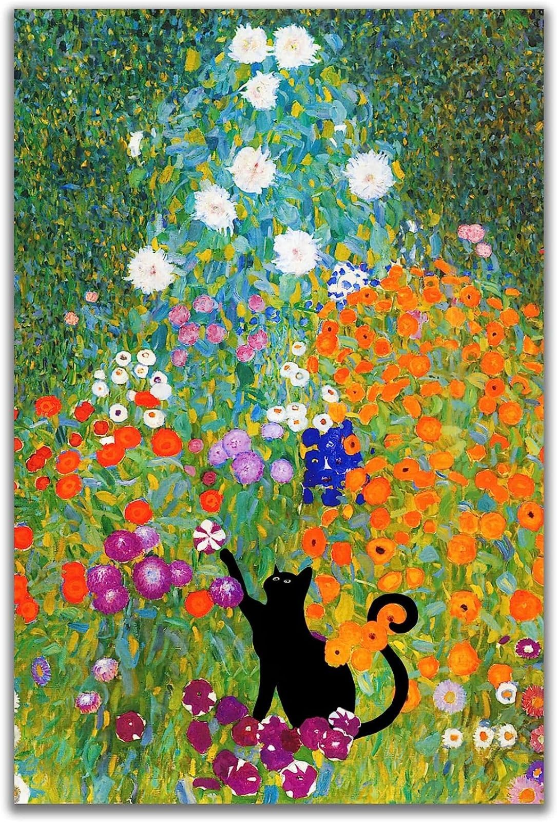 Amazon.co.jp: グスタフクリムトポスターとプリント黒猫壁アート