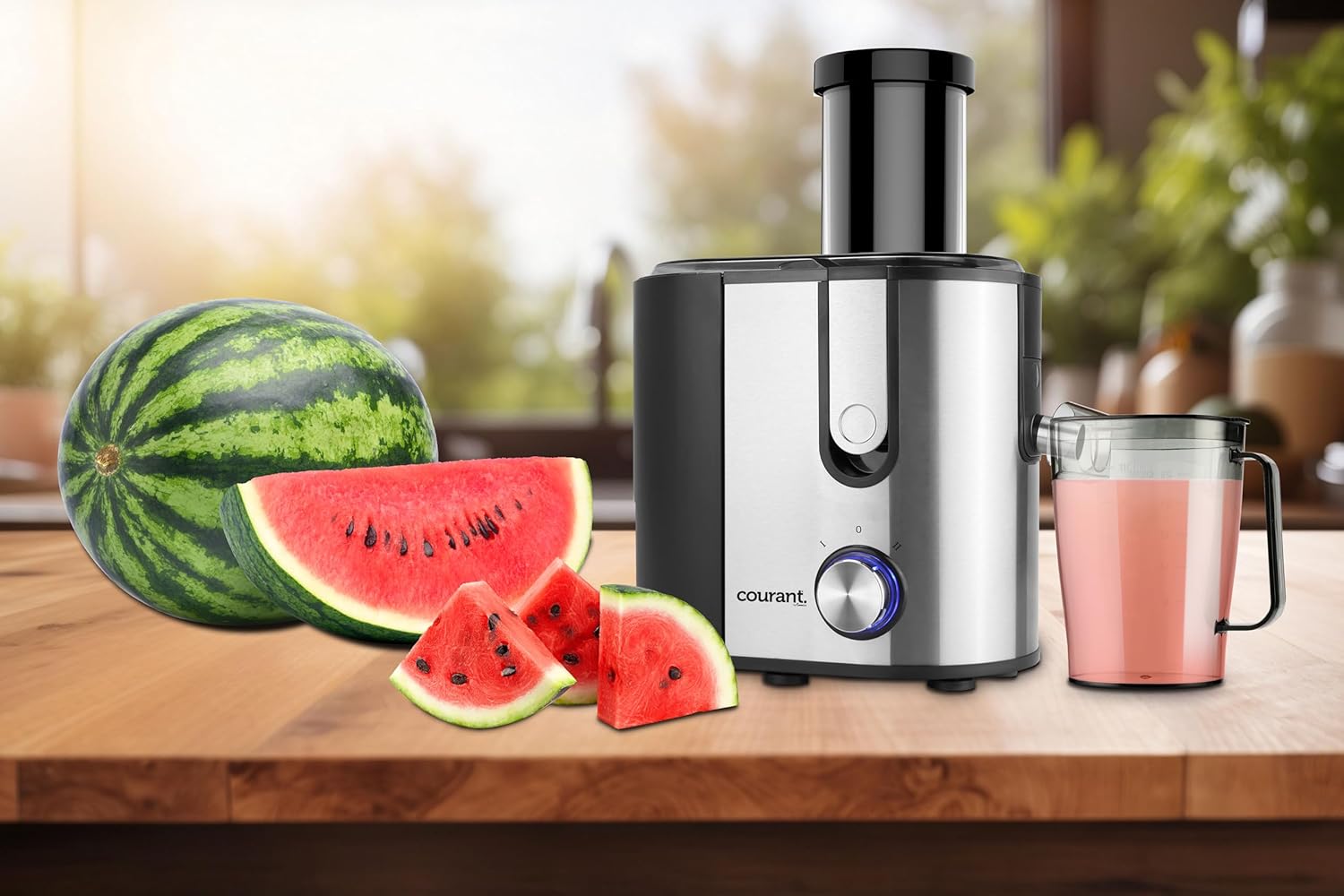Courant Juicer Machine Big Mouth Large 3” Feed Chute for Whole Fruits and Vegetables, Easy to assemble Easy to Clean, Centrifugal Juicer Extractor, BPA Free, Powerful 800W Motor, Stainless Steel