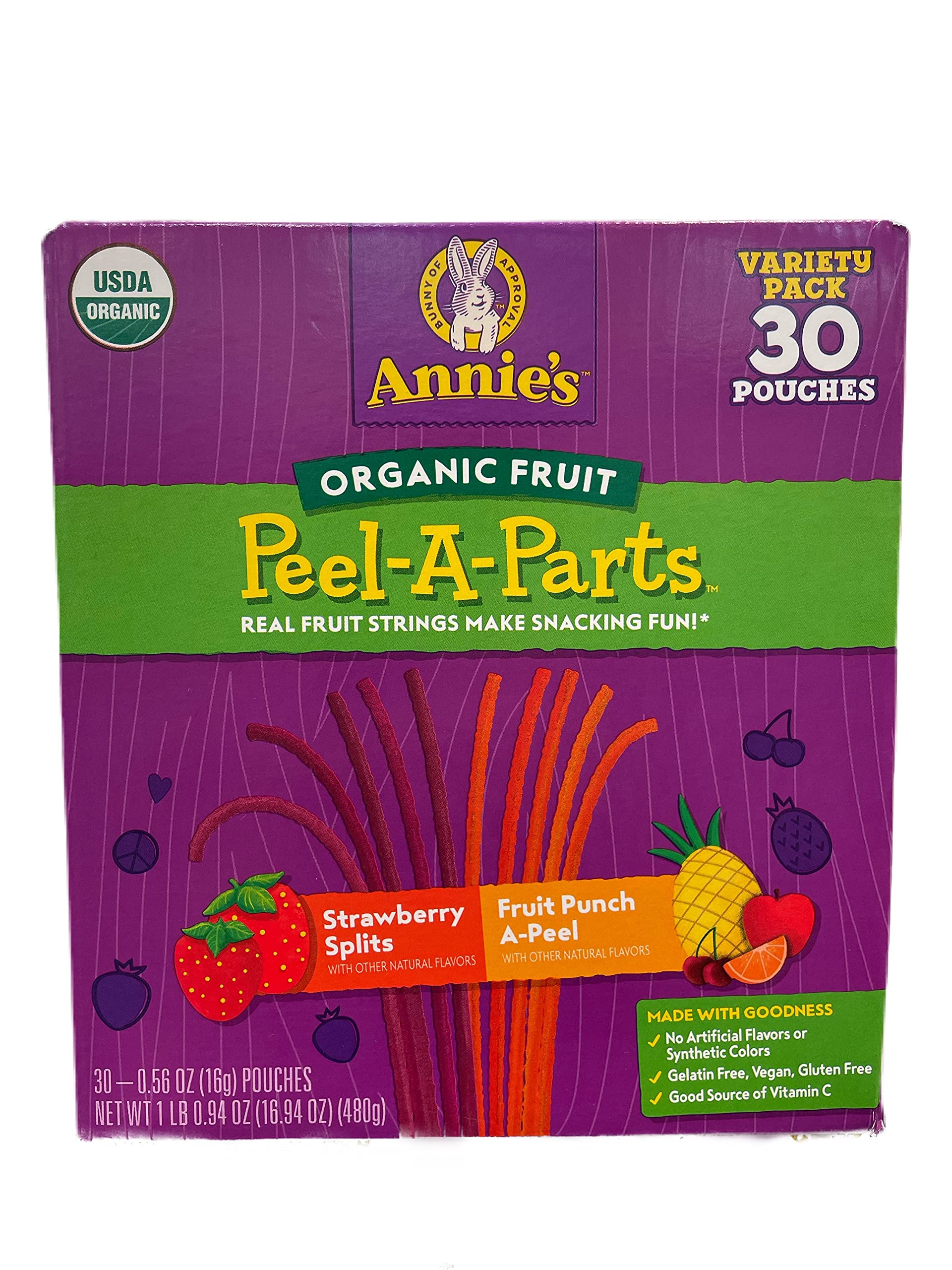 Amazon.com: Annies Organic Fruit Peel-A-Parts 30CT 0.56OZ