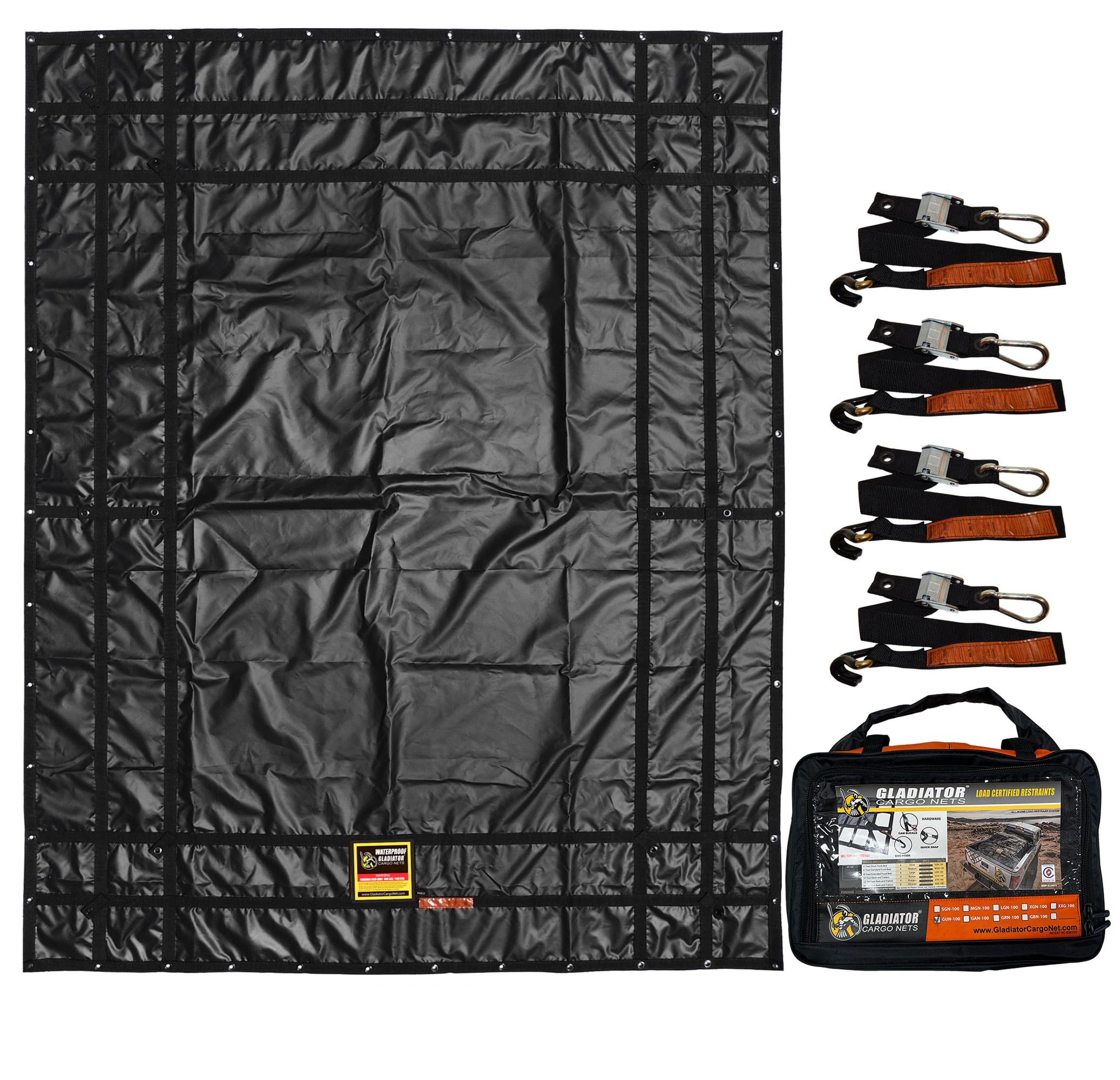 Waterproof Gladiator Cargo Net - Heavy Duty Truck Tarp (7.3' x 9.3' (for 5x8 ft Trailers))