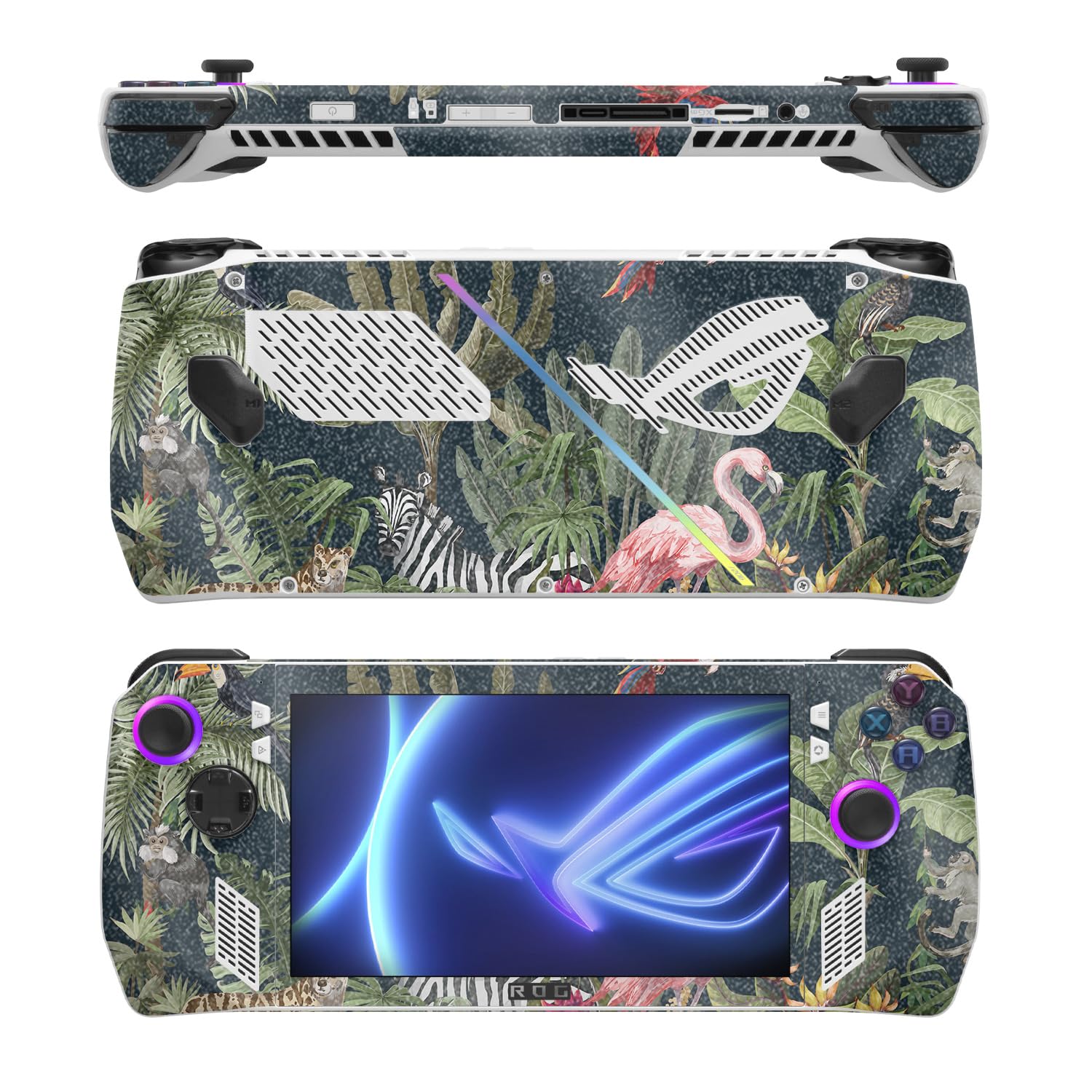MightySkins Glossy Glitter Skin Compatible with Asus ROG Ally - Tropical Kingdom | Protective, Durable High-Gloss Glitter Finish | Easy to Apply