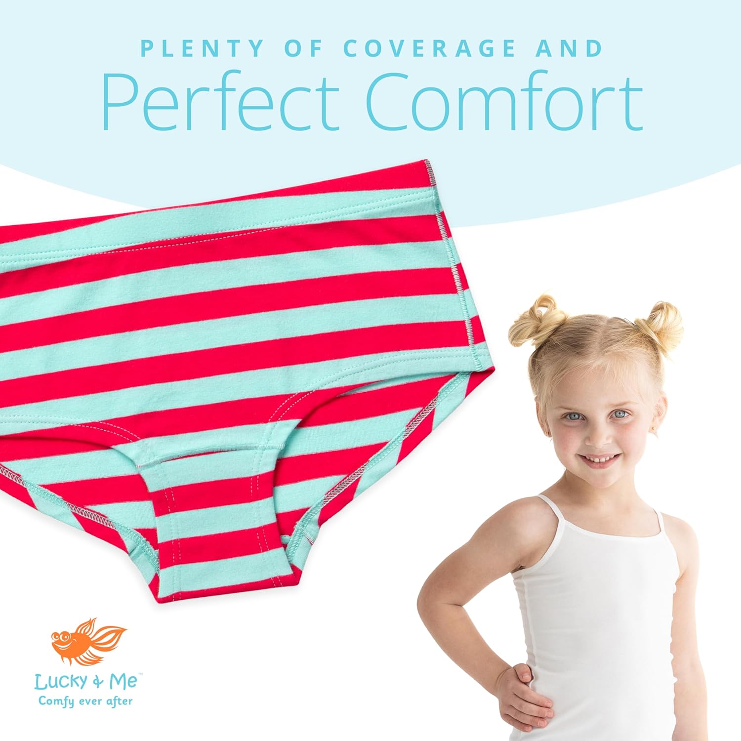 Lucky & Me | Annika Girls Boyshort Panties | Soft Cotton Blend Underwear | 5-Pack - Image 3