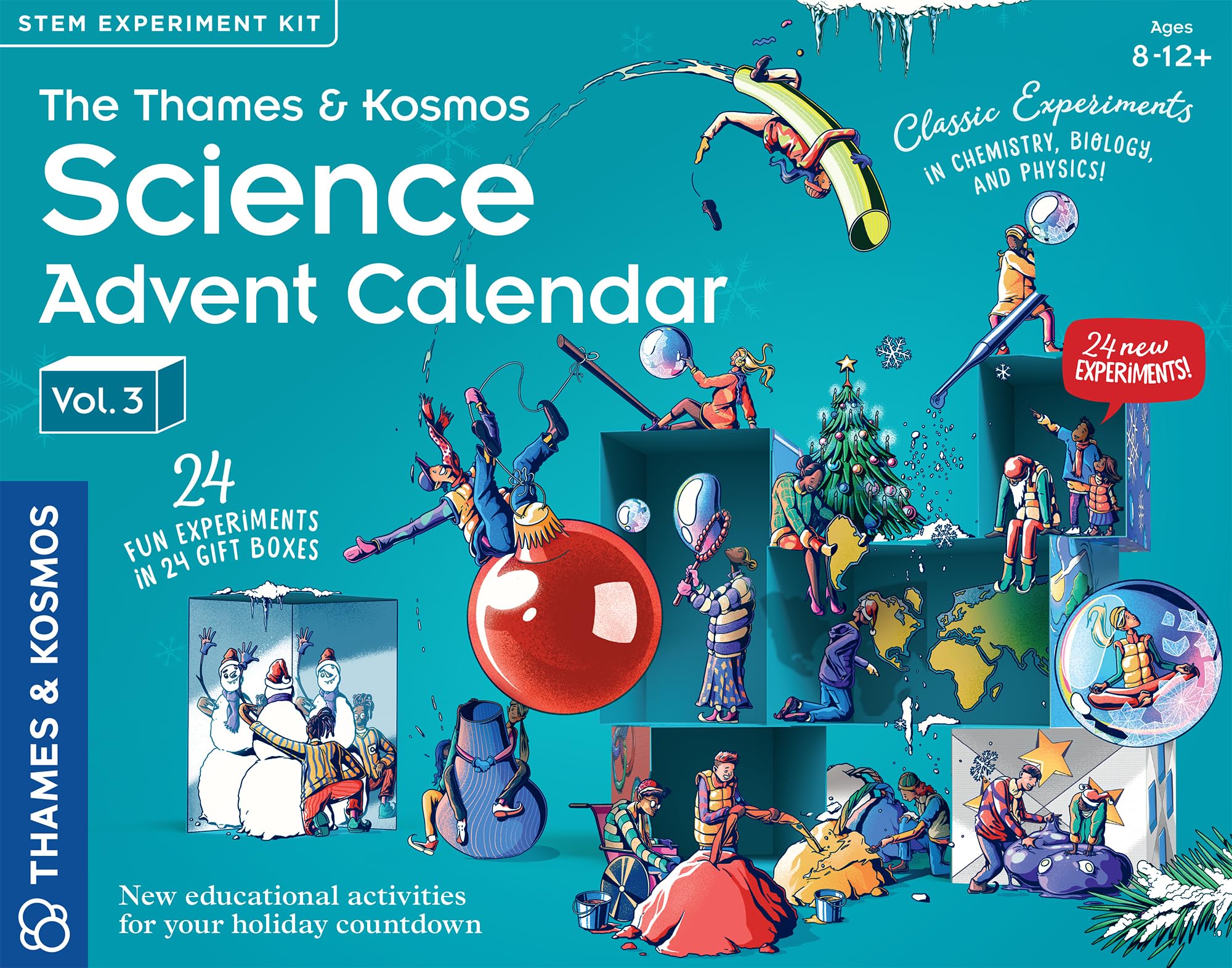 The Thames & Kosmos Science - Calendario dell'Avvento Vol 3, 24 esperimenti giornalieri STEM in chimica, biologia e fisica, conto alla rovescia per le celebrazioni delle vacanze invernali | Tradizione