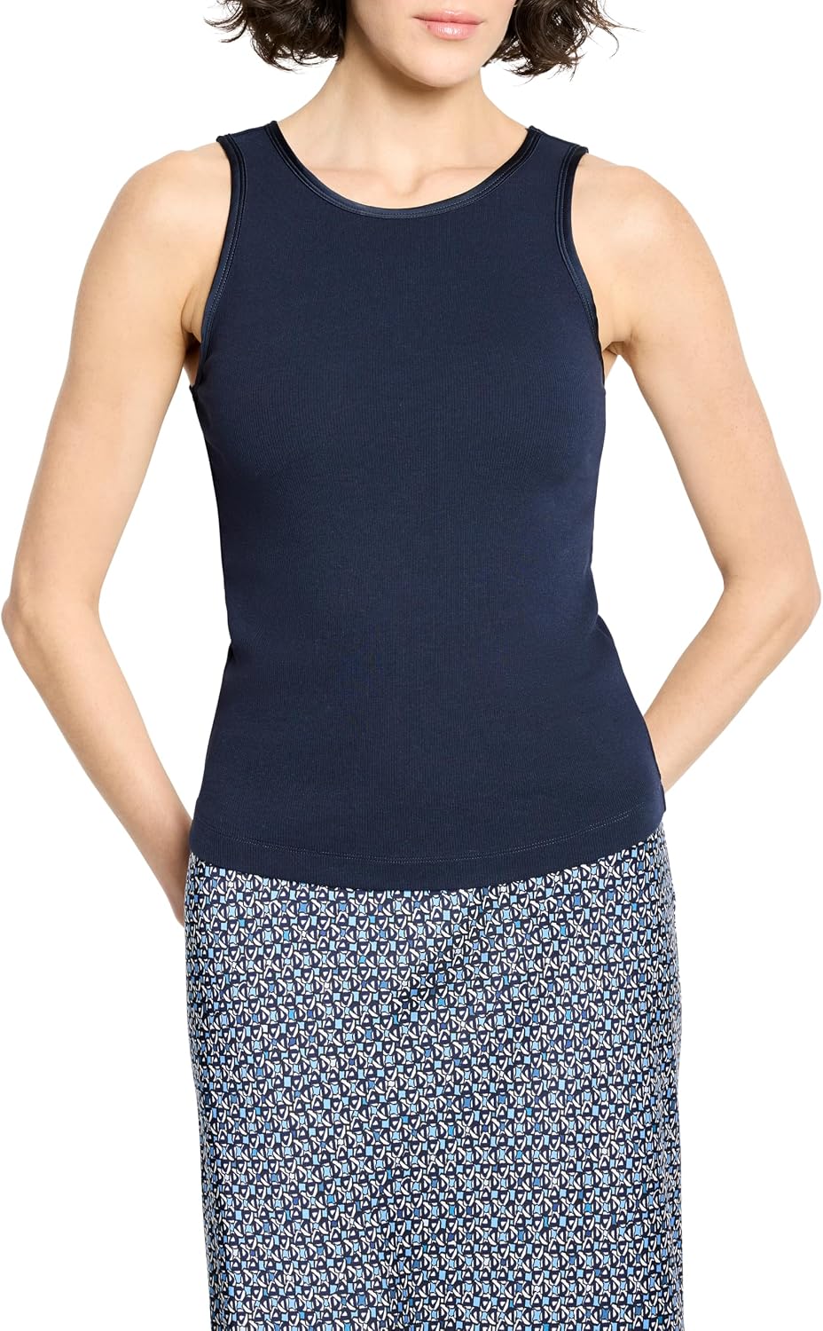 NIC+ZOE Trimmed Perfect Knit Ribbed Tank