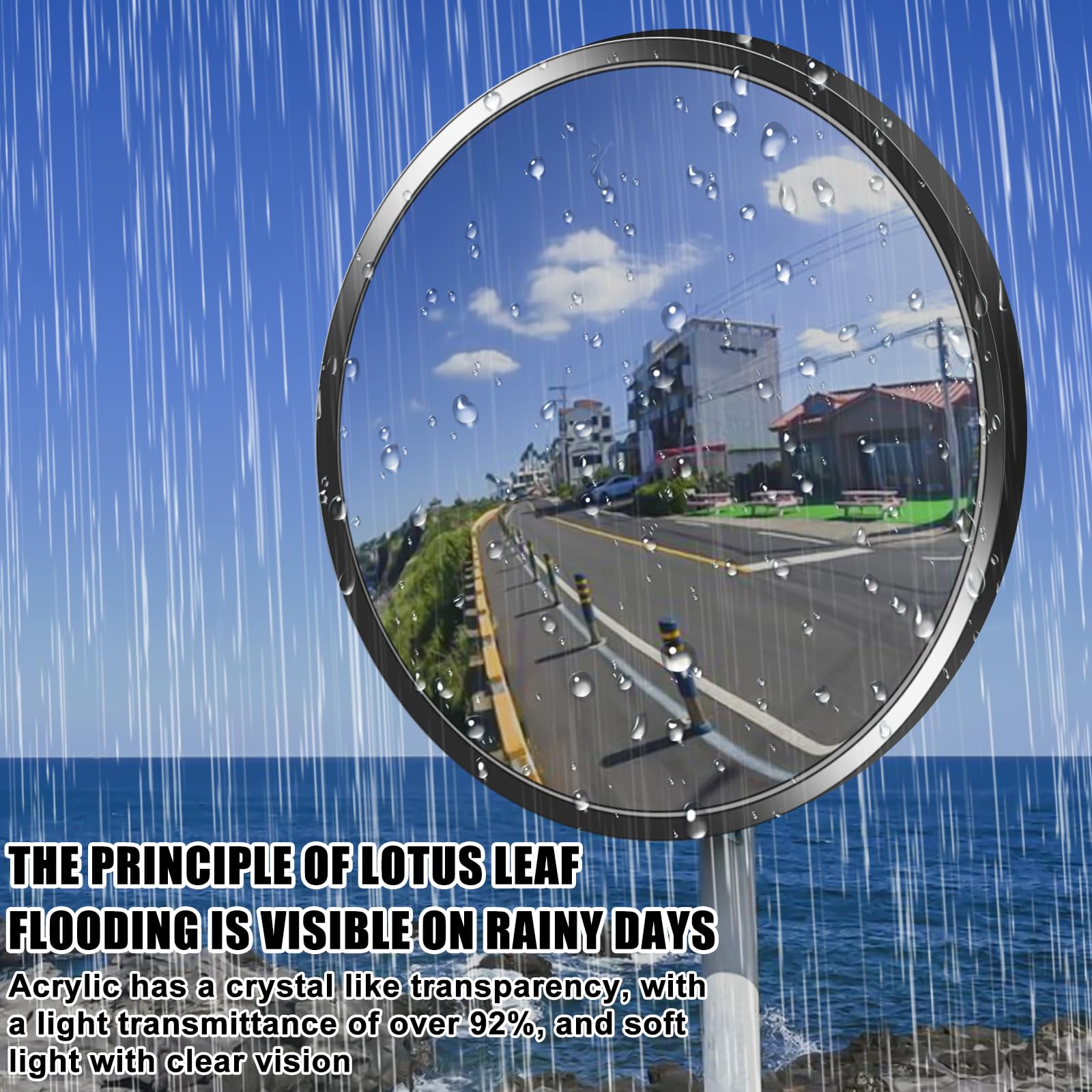 Miroir De Circulation - Miroir Convexe 30 Cm - Vision Grand Angle 130 Acrylique Resistant Aux Uv Et Aux Intemperies Pour Garage Coin Et Magasin Elimine L Angle Mort Et Ameliore La Securite