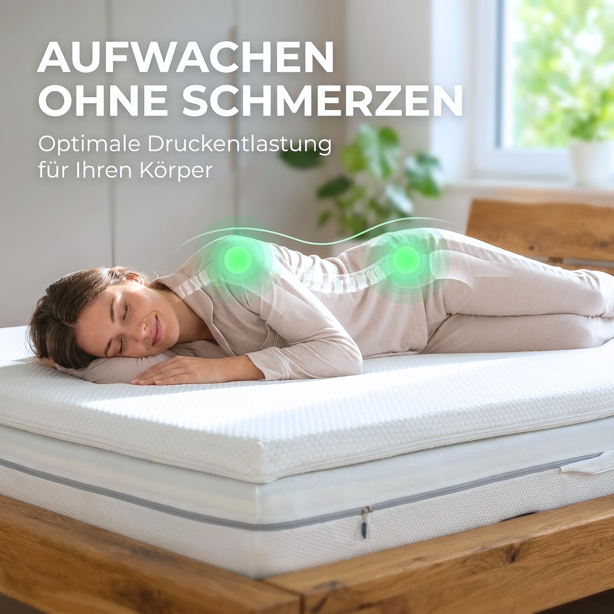 Matratzen Topper 180 x 200 cm Memory Foam 5cm Komforthöhe H1/2 | super weich, zertifiziert, langlebig