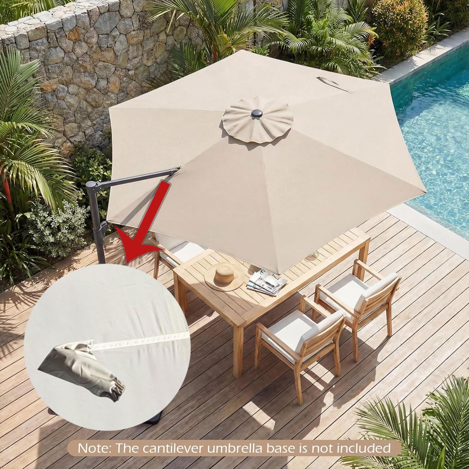 Générique Housse parasol déporté avec Scratch Autocollant toile