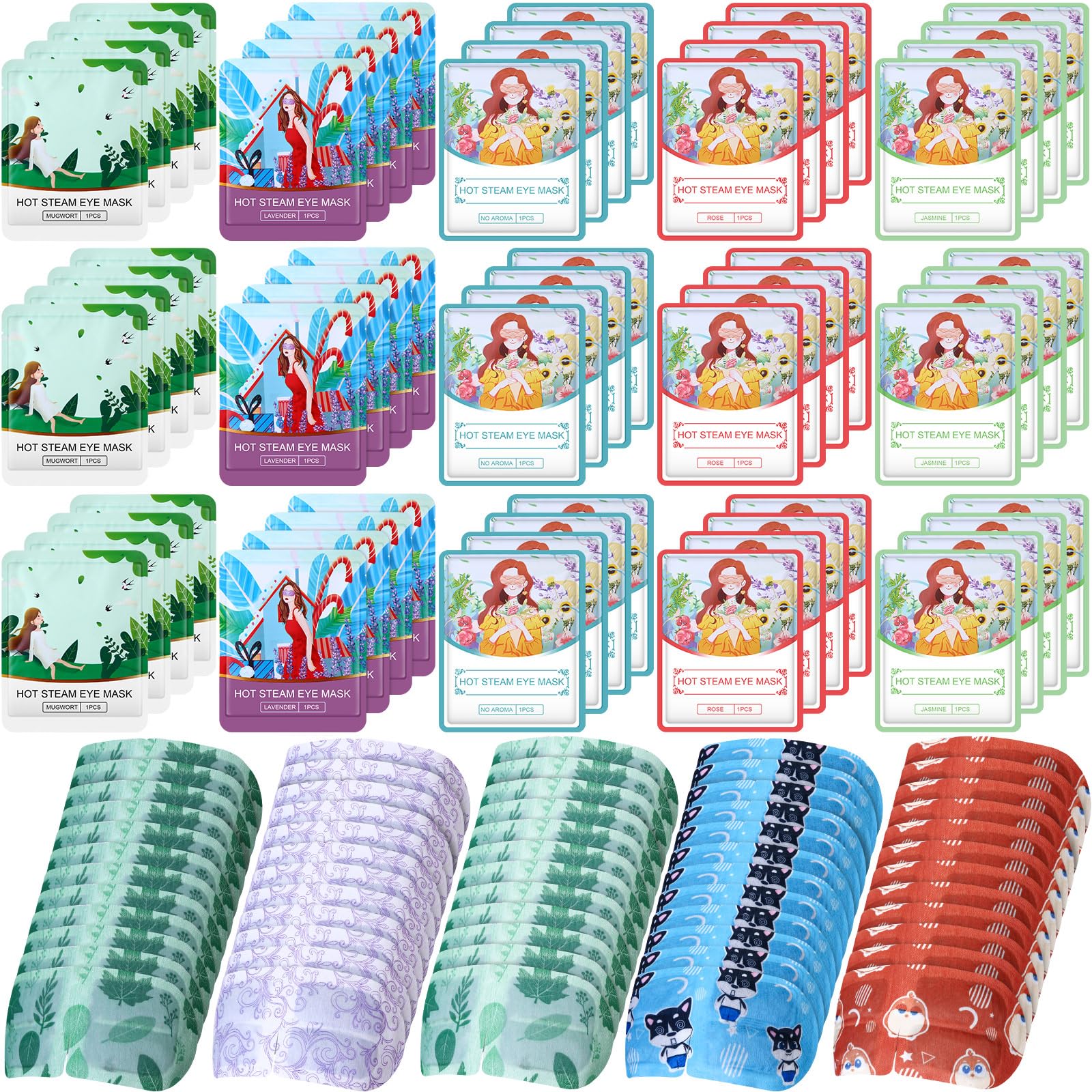 Dansib60 Pcs Steam Eye Masks Disposable Eye Mask Self Heated Eye Masks Warm Eye Compress for Dry Eye Relief Steam SPA Warm Eye Mask Dark Circles and Puffiness Moist Heated Eye Masks (Multi Scent)