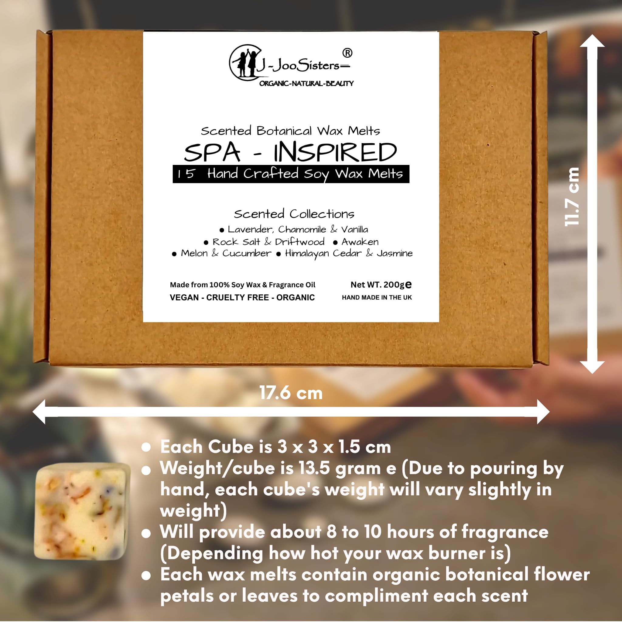 SPA-Inspired Highly Scented Botanical Wax Melts Collections (15 x 13.5g Hand Crafted), Vegan Friendly & Cruelty Free - Image 4