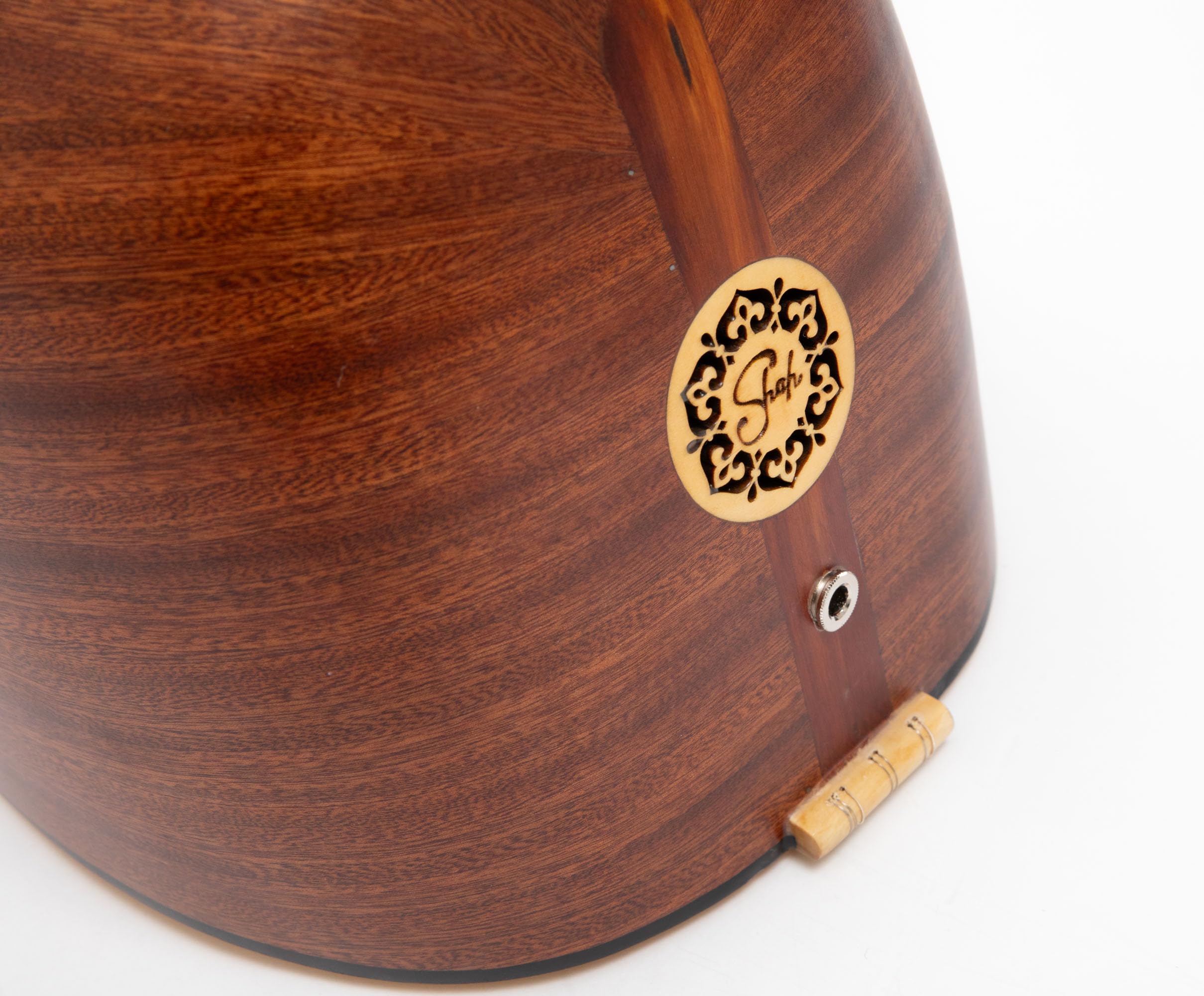 Short Neck Saz Baglama with Mahogany wood & Built-in Pickup, Rosewood pegs Hand Made instrument With picks and extra strings set - Image 7