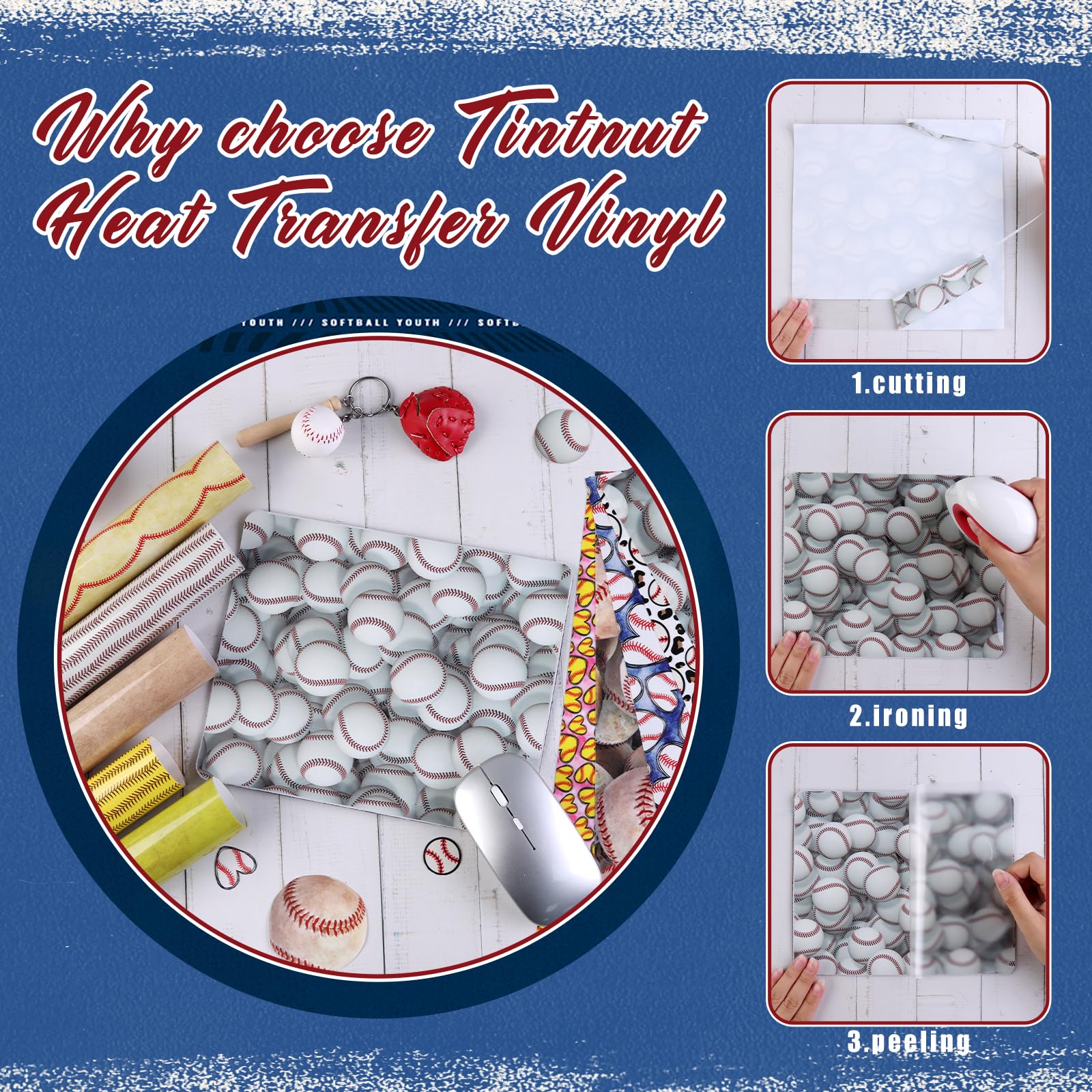 Tintnut Wärmetransfer-Vinyl 12 Blatt - Retro Gänseblümchen Muster Für T-Shirts & DIY