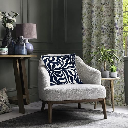 Miniatura 10 de Alysheer Funda de almohada decorativa bordada de 18 x 18 pulgadas, patrón geométrico de punto de encaje de diamante, elegante funda de cojín de