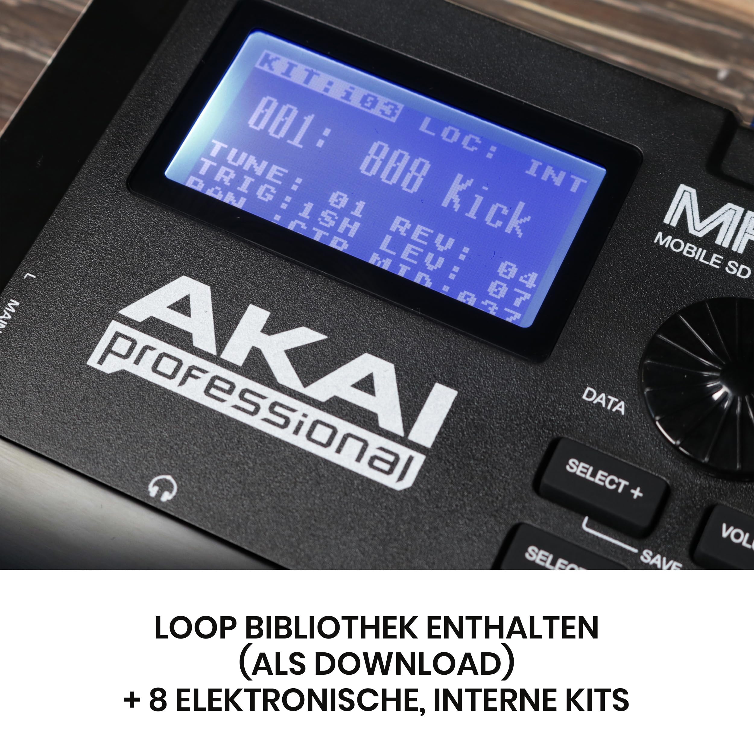 AKAI Pro Professional MPX8 - Portabler Sample Pad Controller mit 8 Performance Ready Pads & On Board SD Kartenslot