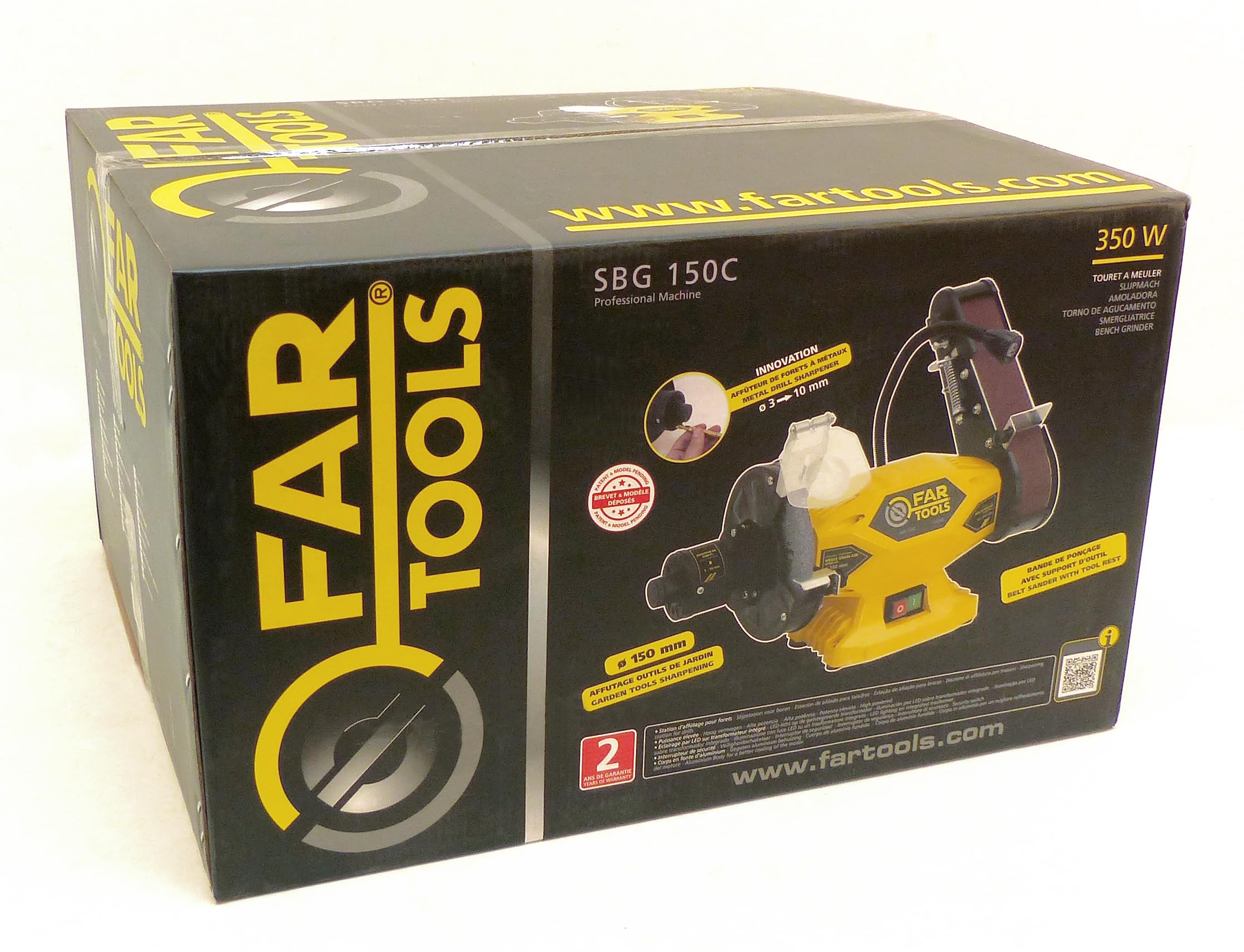 Fartools 110245 Touret à meuler 400 W Diamètre 150 mm Jaune
