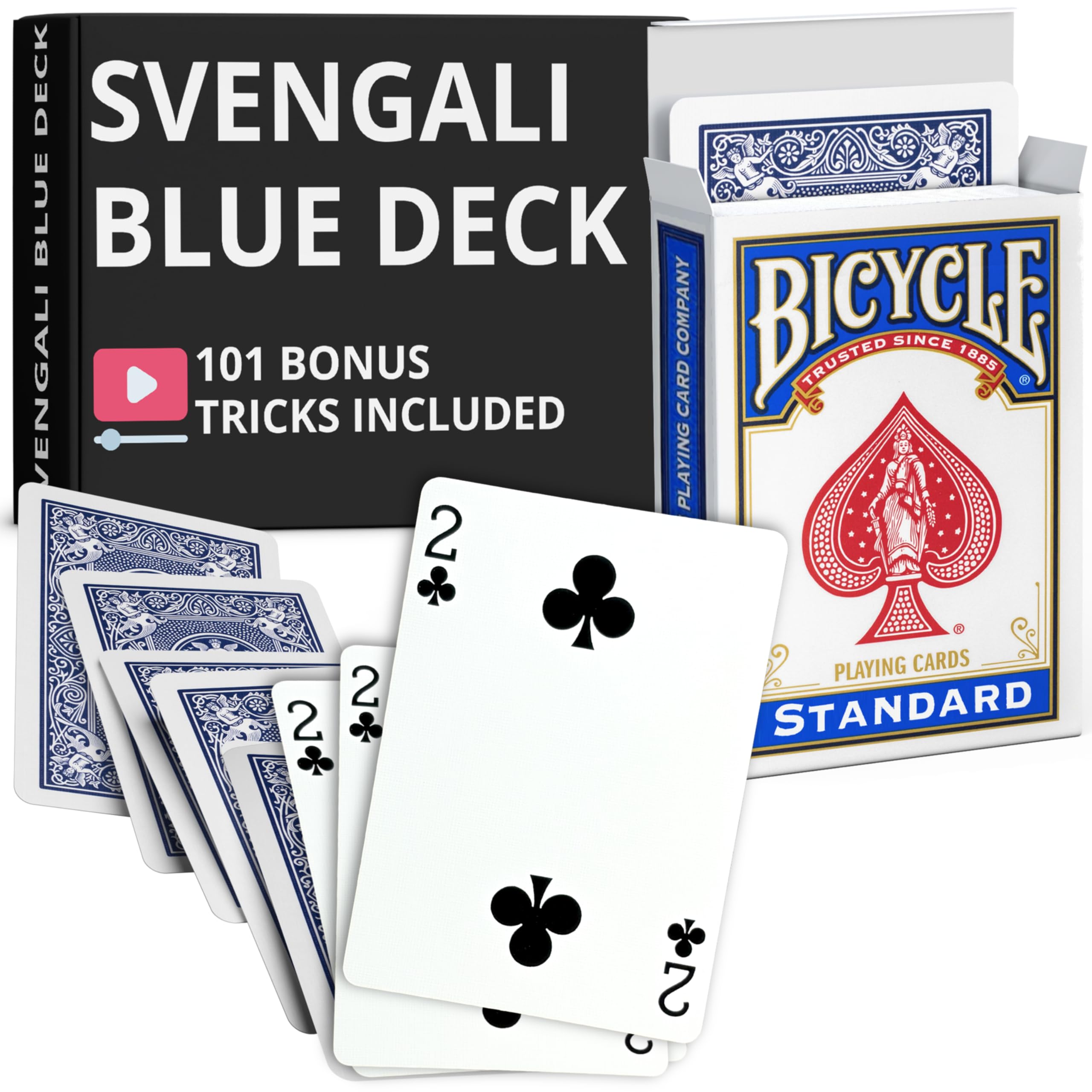 Ted's Sterling Magic Blue Bicycle Back Black & White Joker Svengali Deck