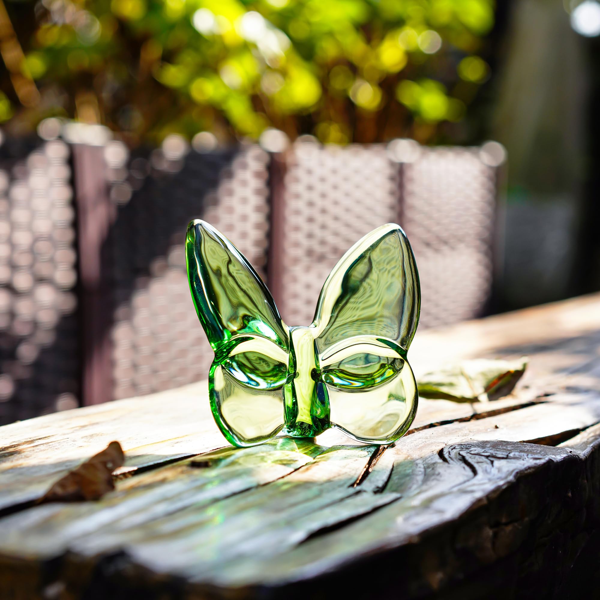 kanpura 3" Crystal Butterfly Figurine,Green Glass Butterfly Statue,Crystal Animal Collectible Figurine for Christmas Home Decor - Image 2