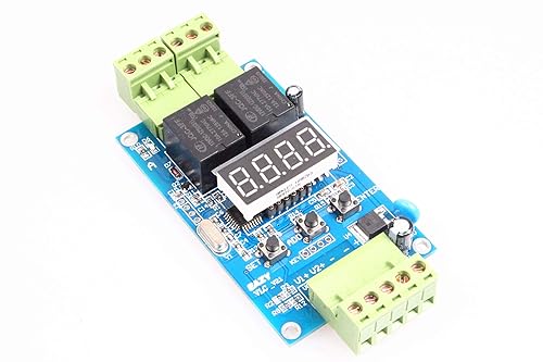 NOYITO Módulo de relé de tiempo programable de 2 canales Relés duales activados en turno o individualmente Placa de control de detección de voltaje