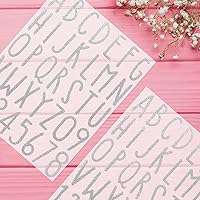 Vista 6 de Calcomanías de letras del alfabeto con purpurina, 360 piezas, 10 hojas de letras autoadhesivas (plateado, 2 pulgadas)