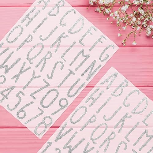 Vista 13 de Calcomanías de letras del alfabeto con purpurina, 360 piezas, 10 hojas de letras autoadhesivas (dorado, 2 pulgadas)