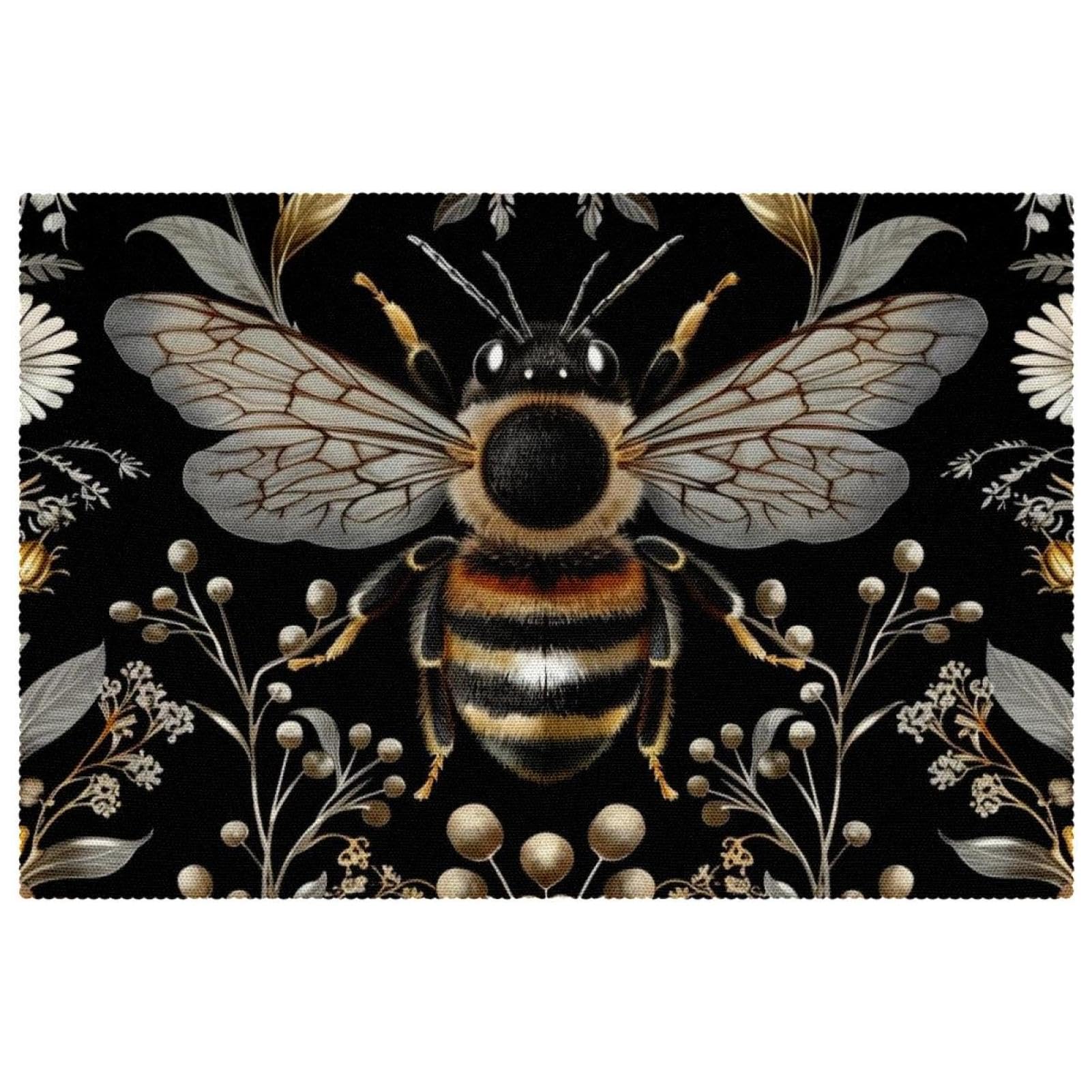 Set de table vintage motif abeille pour vos repas de famille chaleureux