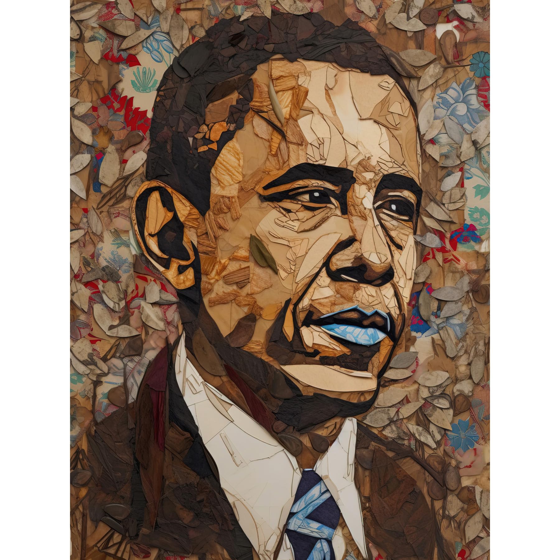 Artery8 Barack Obama Collage Art Portrait Large Wall Art Poster Print Thick Paper 18X24 Inch