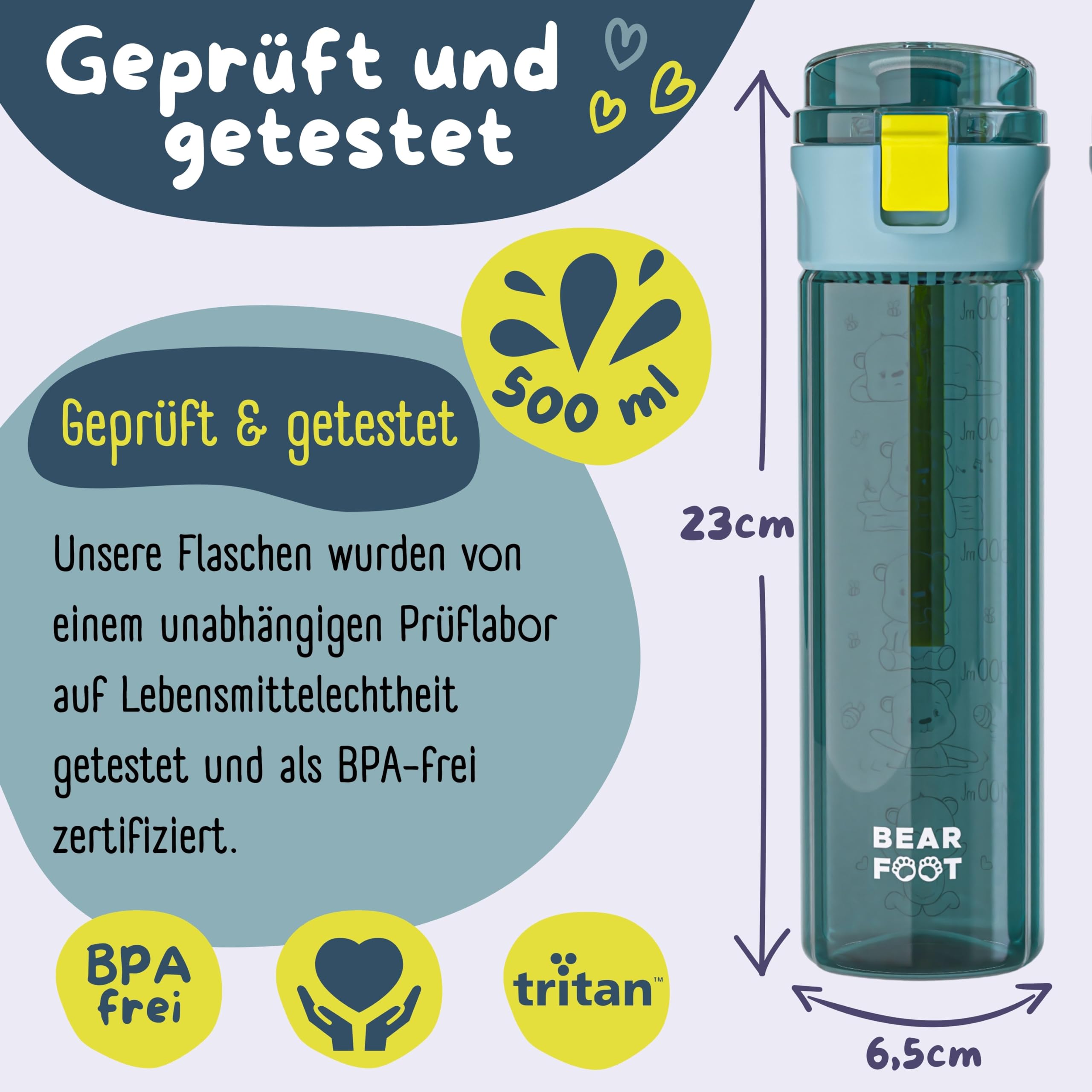 BEARFOOT RVS Drinkfles | Thermosfles Politie Bruin | 400 ml | BOX - Pure zorg voor mama & kind