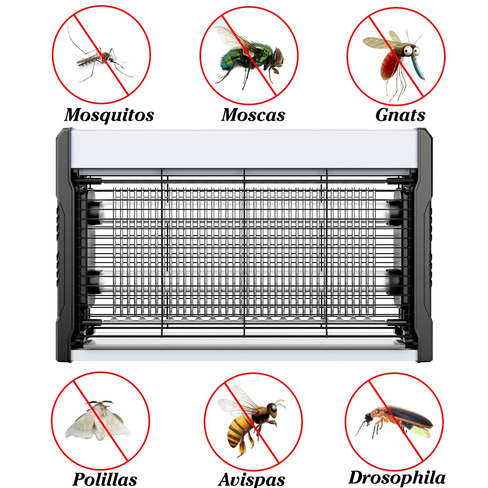 Lampara Antimosquitos 3200V, UV Mata Mosquitos Electrico USB de Montaje en Pared con Cable, Trampa Eléctrica para Moscas y Mosquitos, Capturador de Insectos para Interior y Exterior