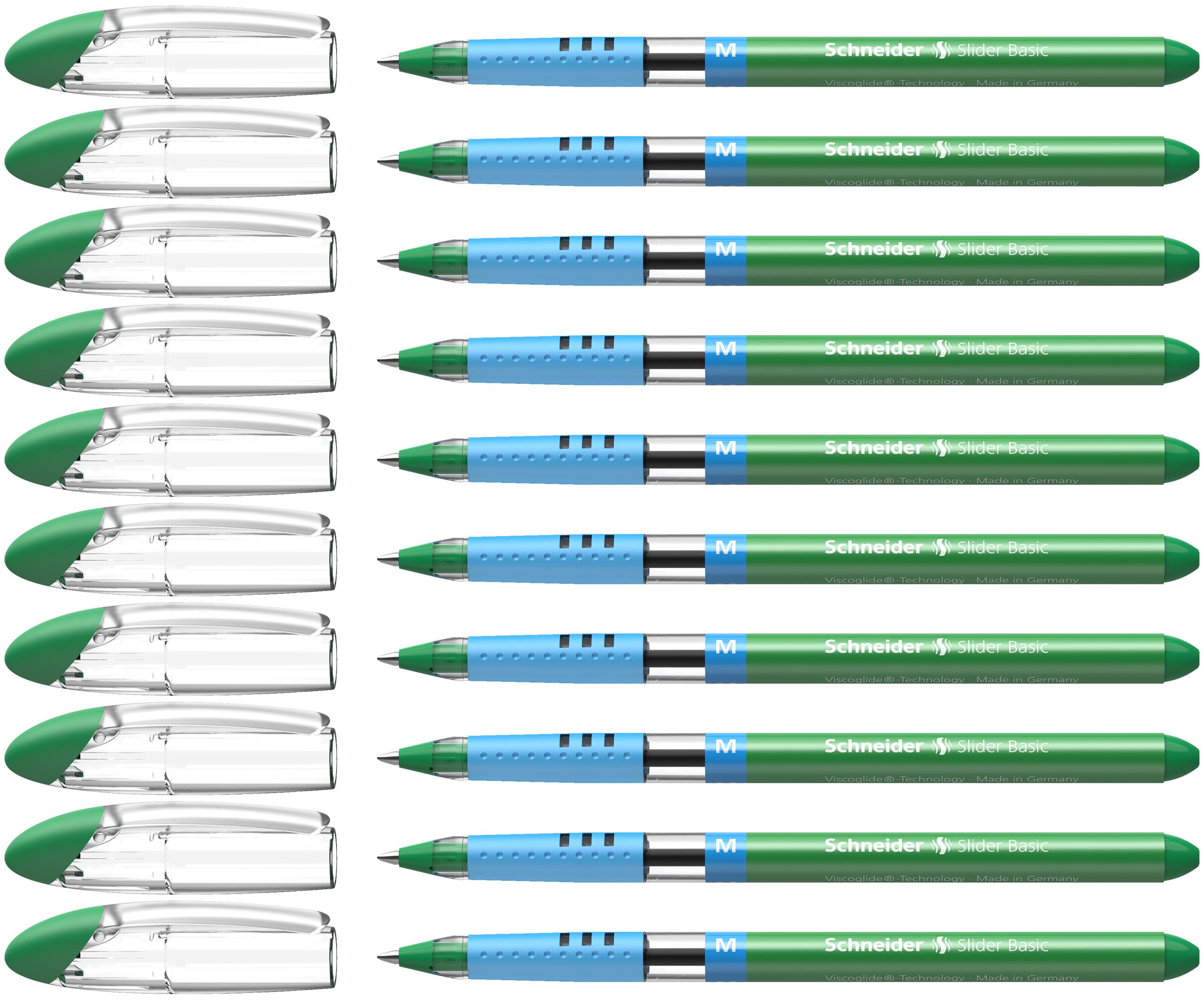 Schneider Slider Ballpoint Pen with Soft-Grip Handle M Pack of 10 Green