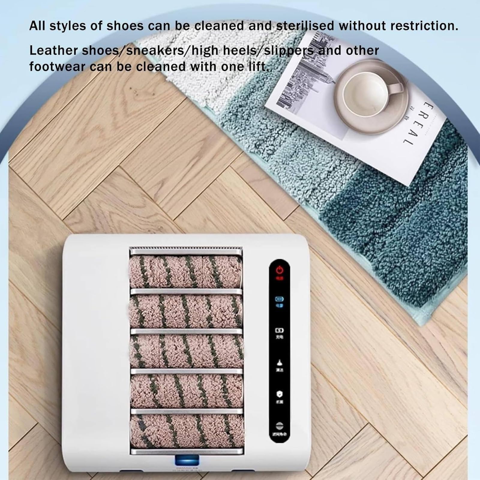 Limpiador automático de suela de zapatos, inducción inteligente, limpieza de alta velocidad sin agua, potente succión para oficina en casa