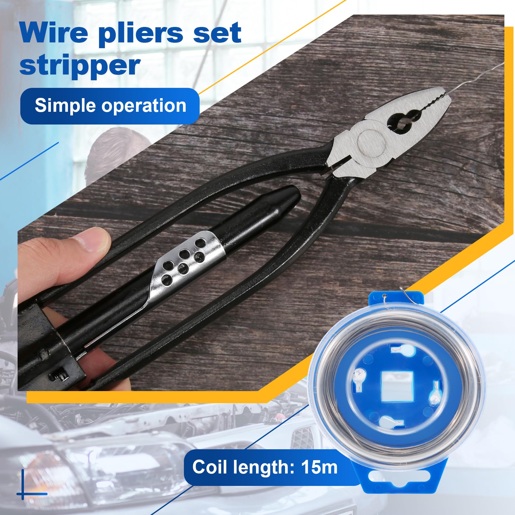 Sknrlko 9 inch Aircraft Safety Wire Twisting Pliers Set Lock Twist Twister Tool / 15M Roll 0.7mm Stainless Steel Safety Lock Wire - Image 2