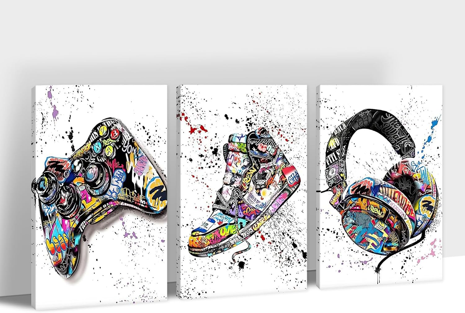 3Pieces Graffiti Wall Art Pop Street Art Wall Decor For