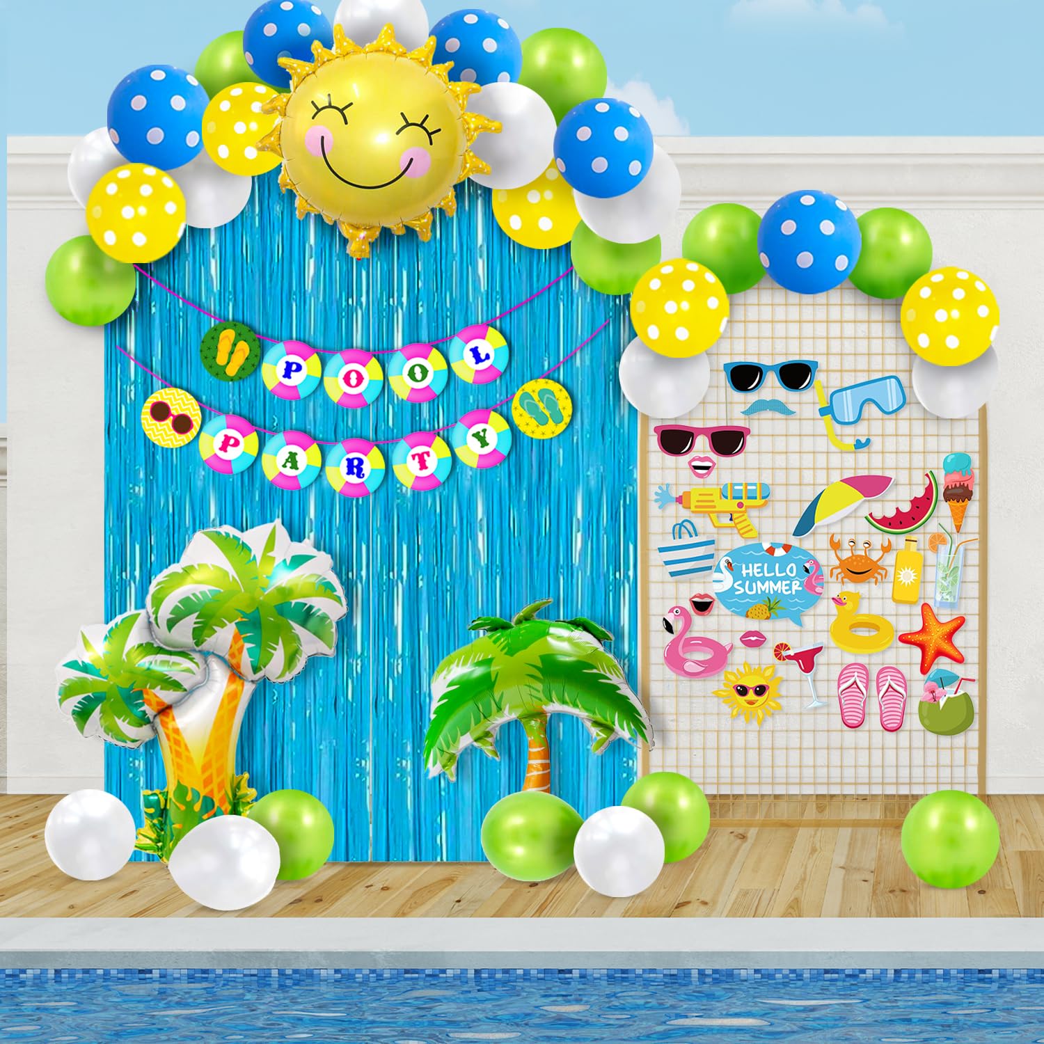 Pool Party decorations - 36 Pcs Beach Party Décor, Swimming Pool Party | Summer Theme Party Props | Pool Party Banner (Cardstock) | Summer Theme ,Pool Party;Bachelorate;Birthday