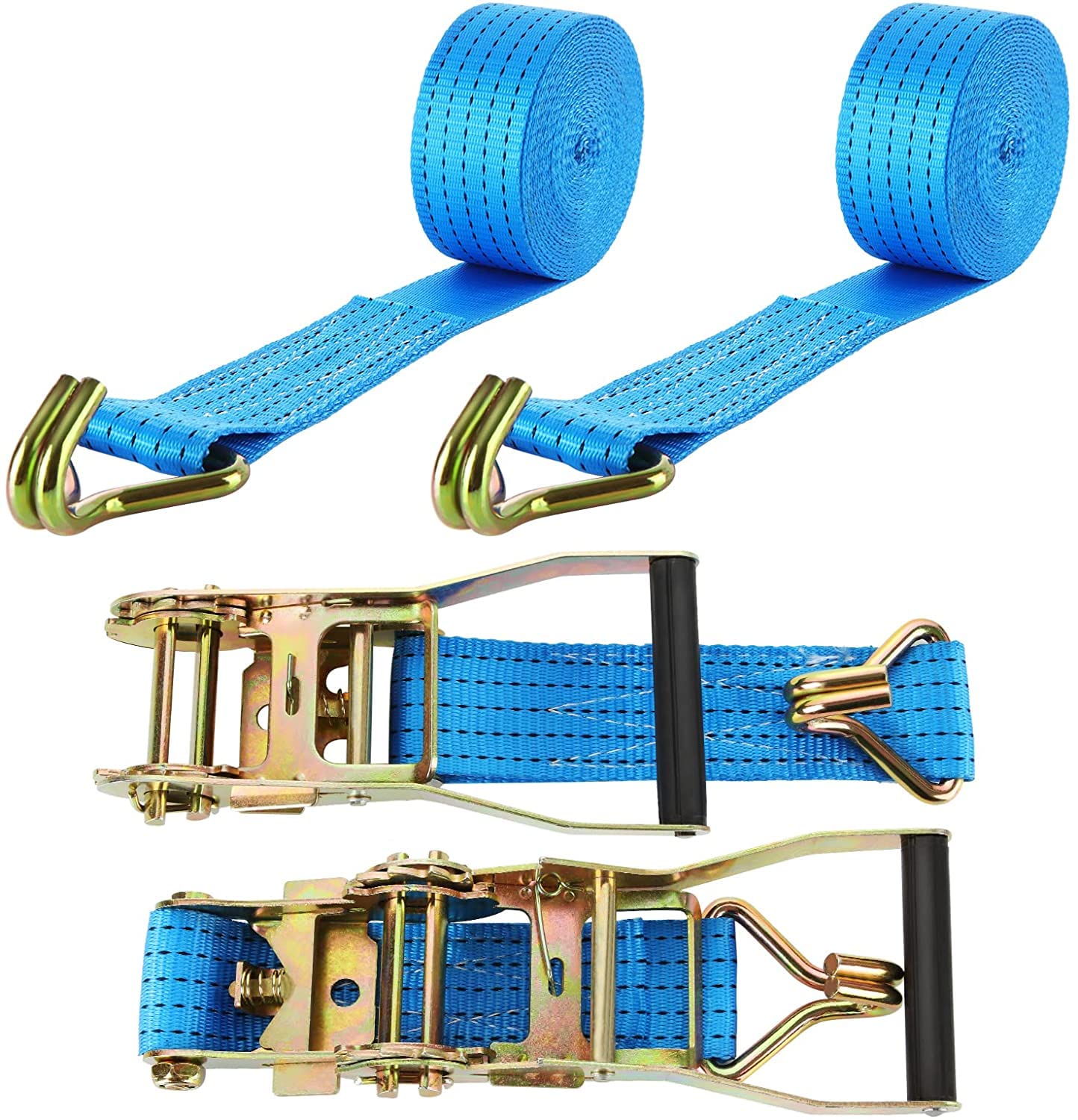 Cinghie A Cricchetto Da 6000 Kg - 2 Pezzi Con Ganci A J Per Fissaggio Motociclette, Attrezzature E Carichi - Foto 3