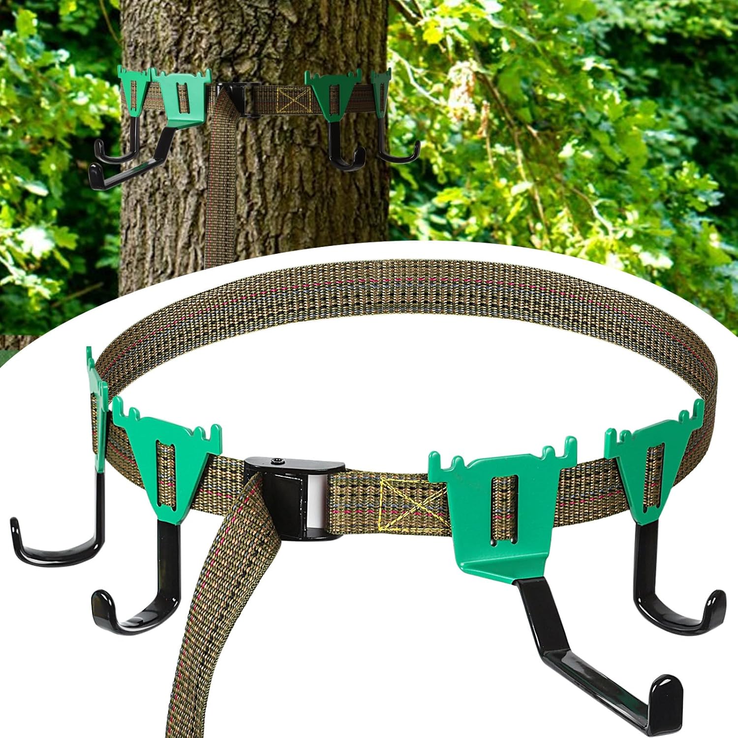 Ceadyxiao Treestand Strap Hangers with 3 Metal Gear Hooks