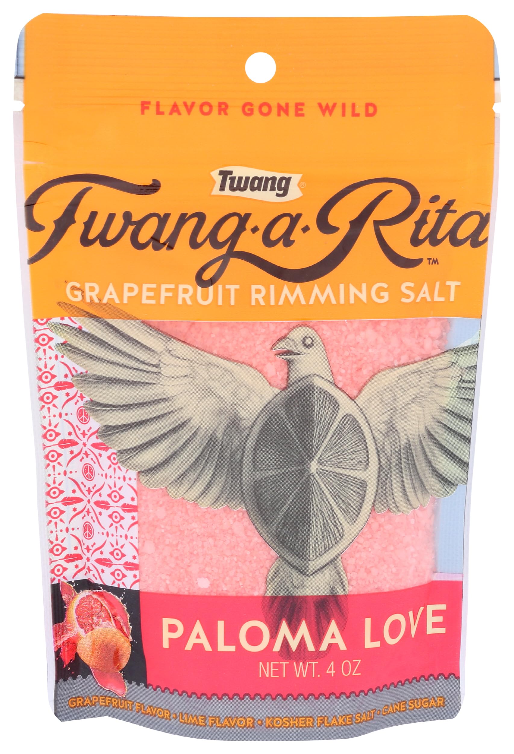 TWANG Paloma Love Grapefruit Rimming Salt, 4 OZ
