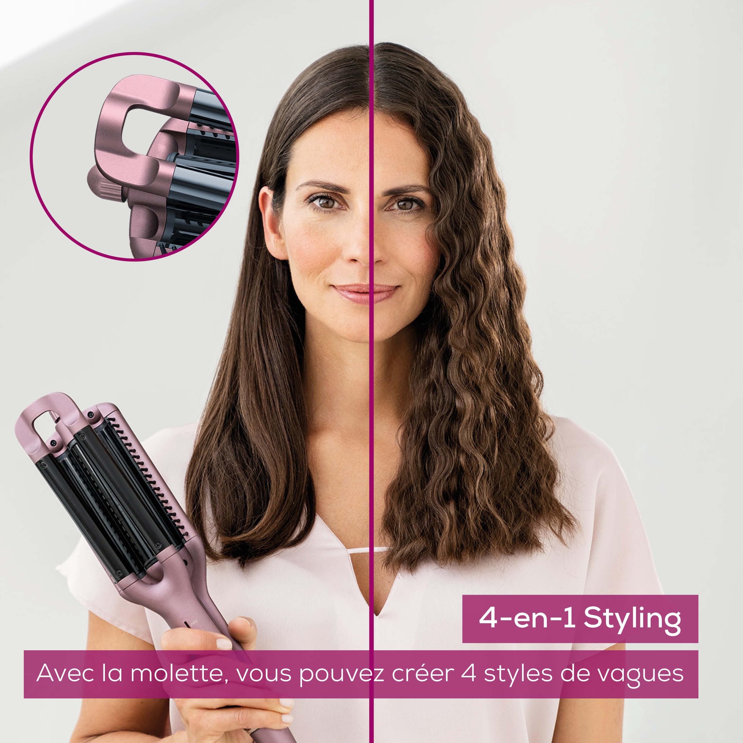 Beurer HT 65 fer à onduler, pour le coiffage de 4 styles d'ondulations différents, niveaux de température de 160-210°C pour chaque type de cheveux, revêtement céramique-kératine, arrêt automatique